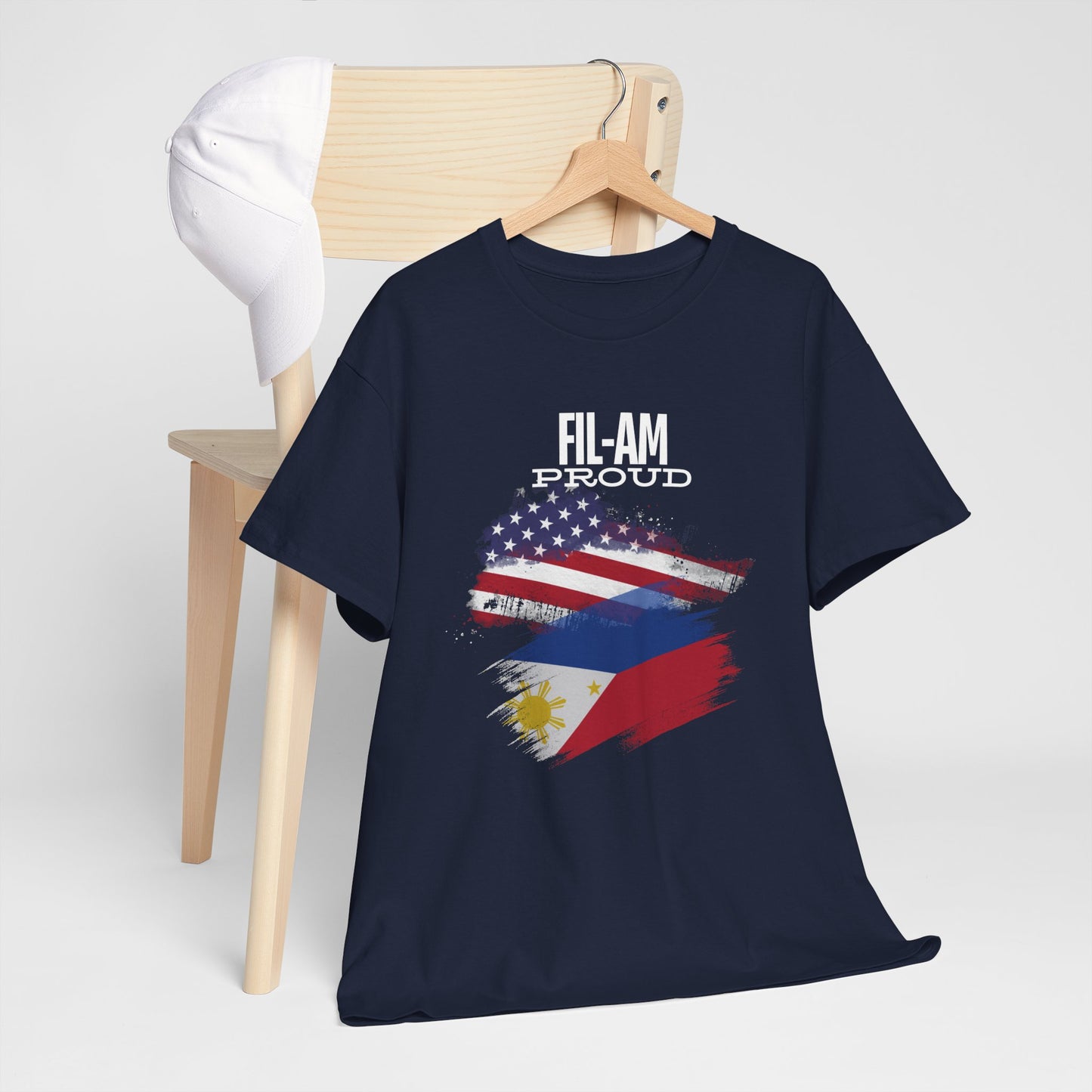 Fil-Am Proud (White Font) Cotton Tee