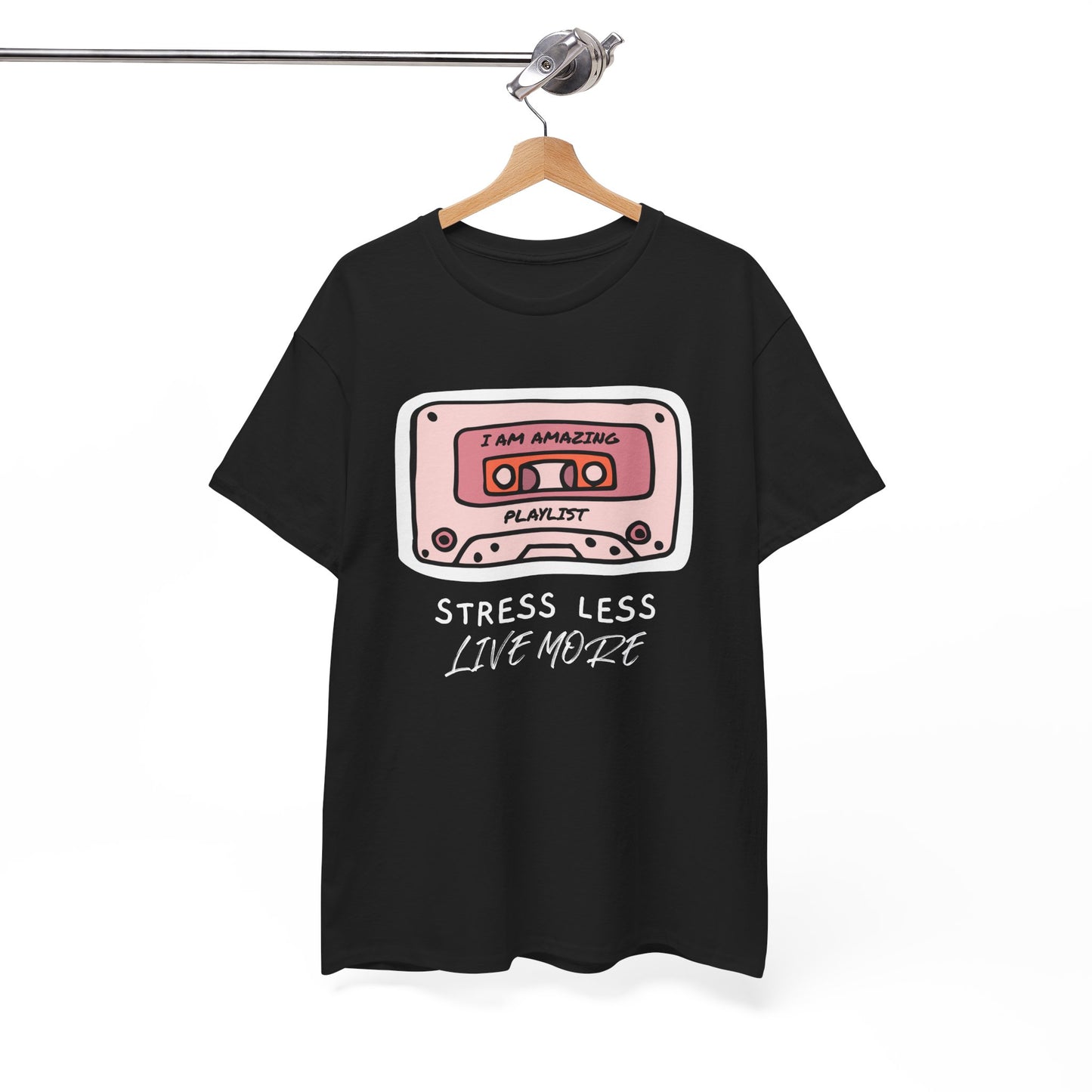 Stress Less Live More Retro Design Tee