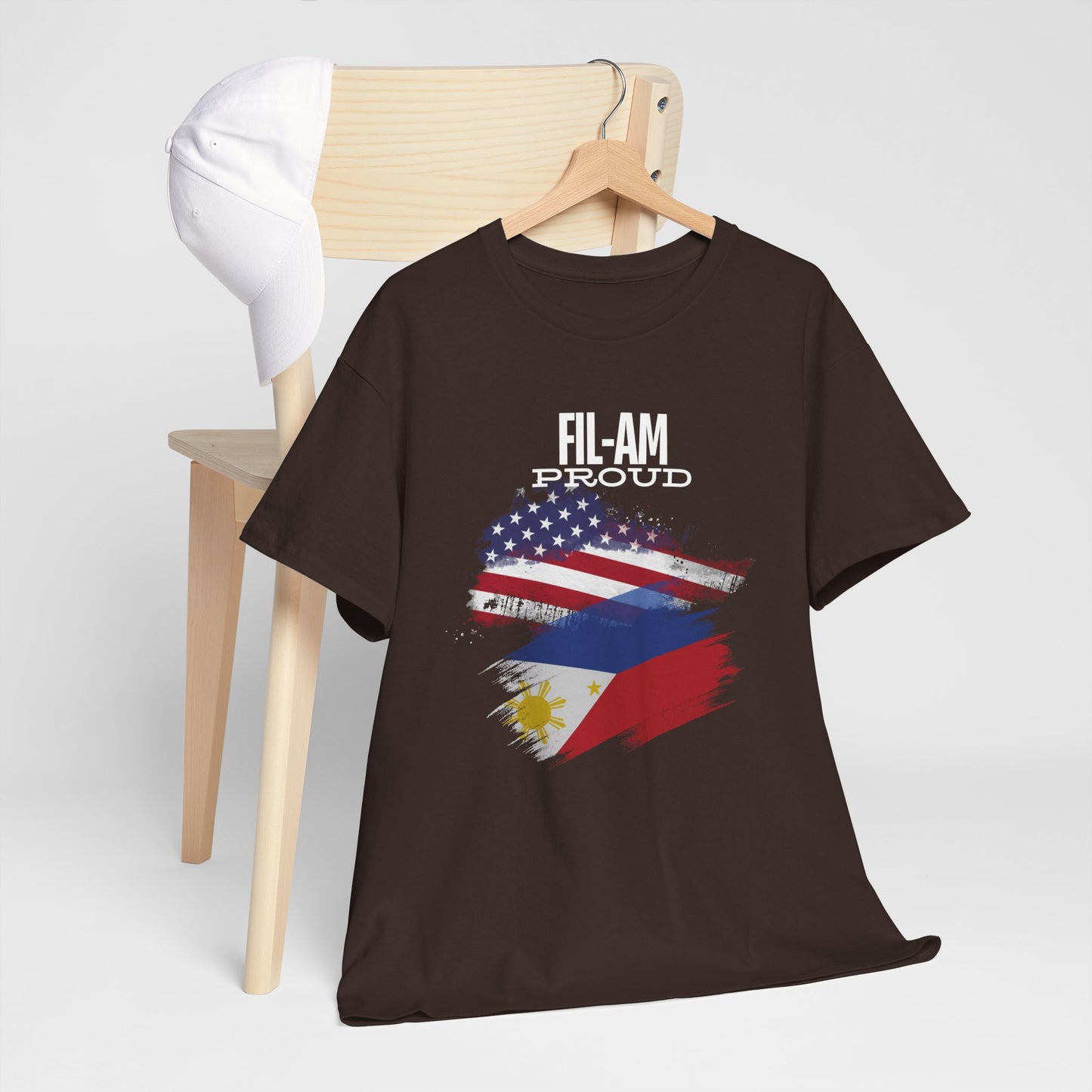 Fil-Am Proud (White Font) Cotton Tee