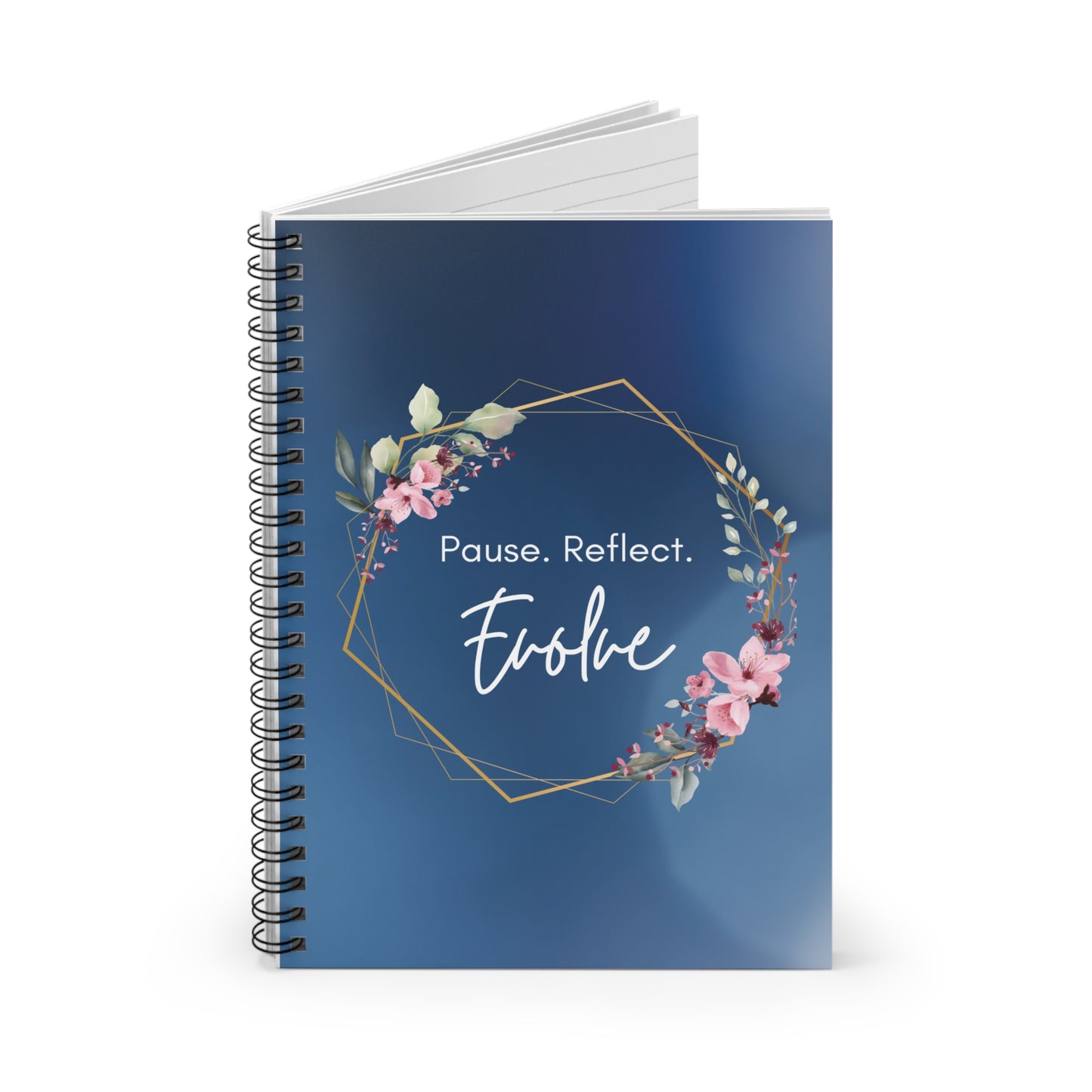 Evolve Floral Spiral Notebook - Inspirational Ruled Journal for Reflection