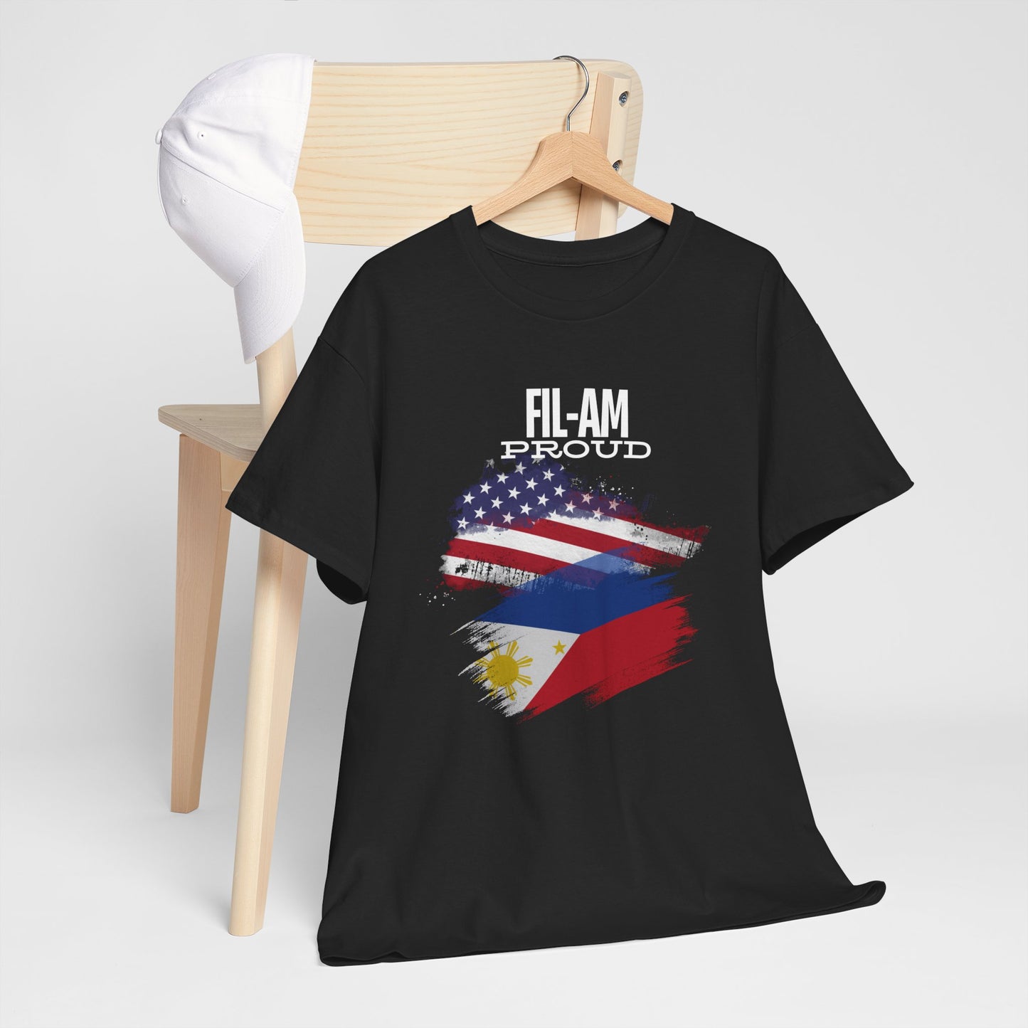 Fil-Am Proud (White Font) Cotton Tee