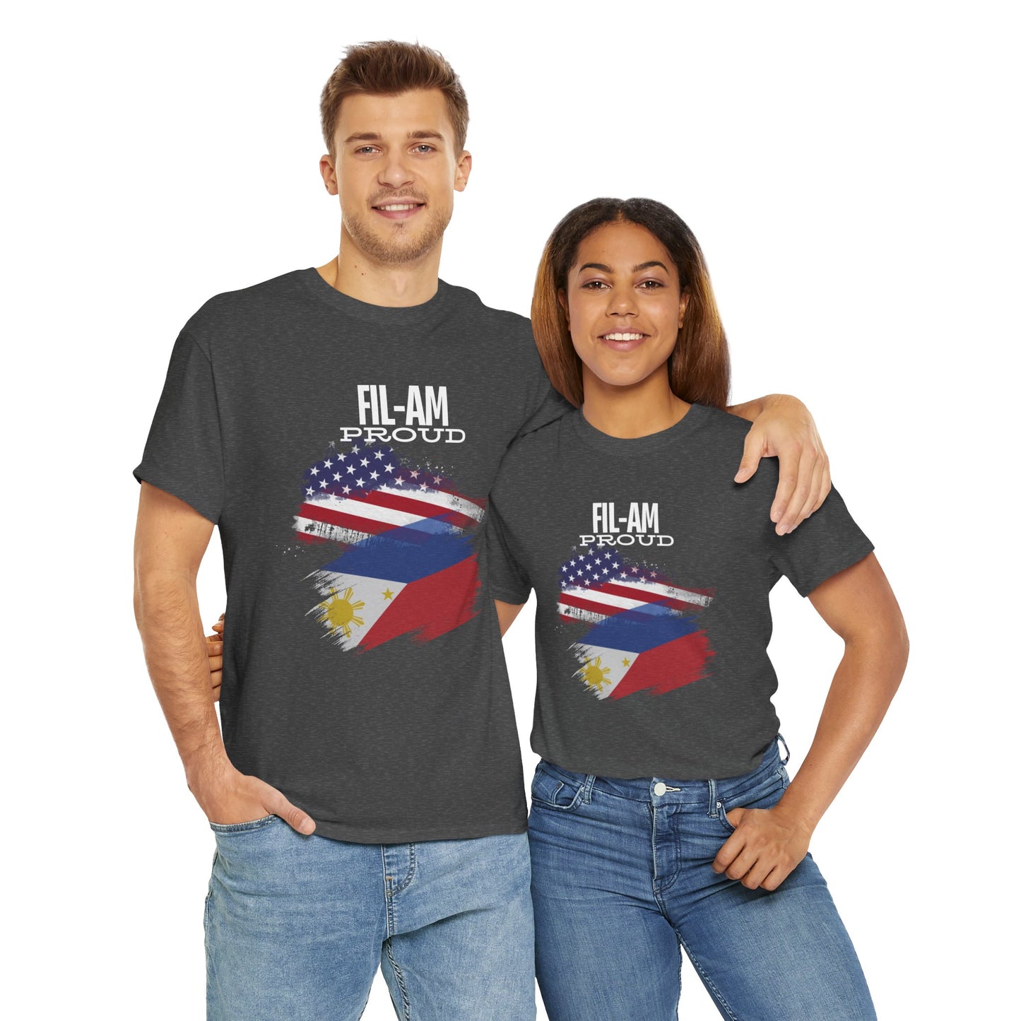 Fil-Am Proud (White Font) Cotton Tee