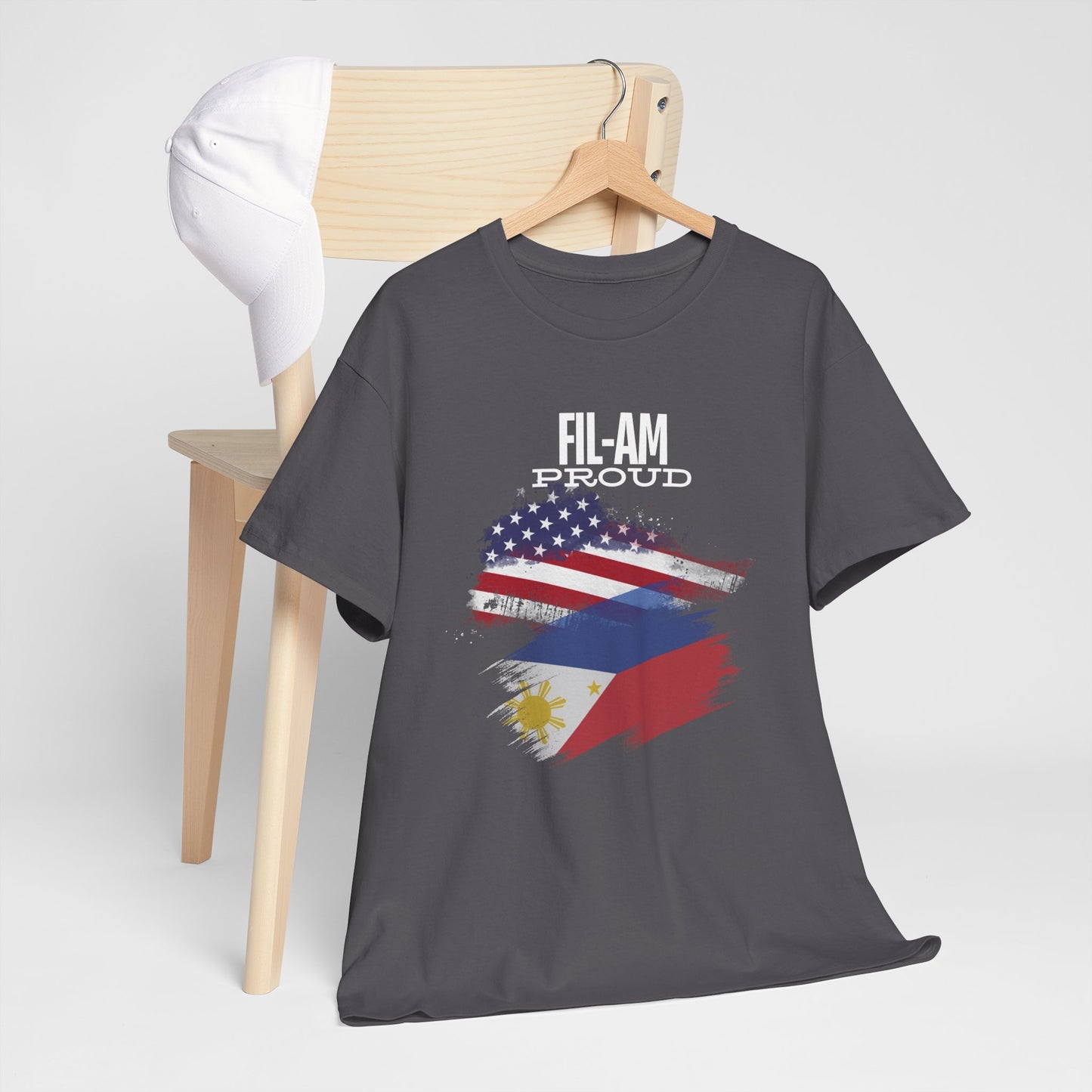 Fil-Am Proud (White Font) Cotton Tee