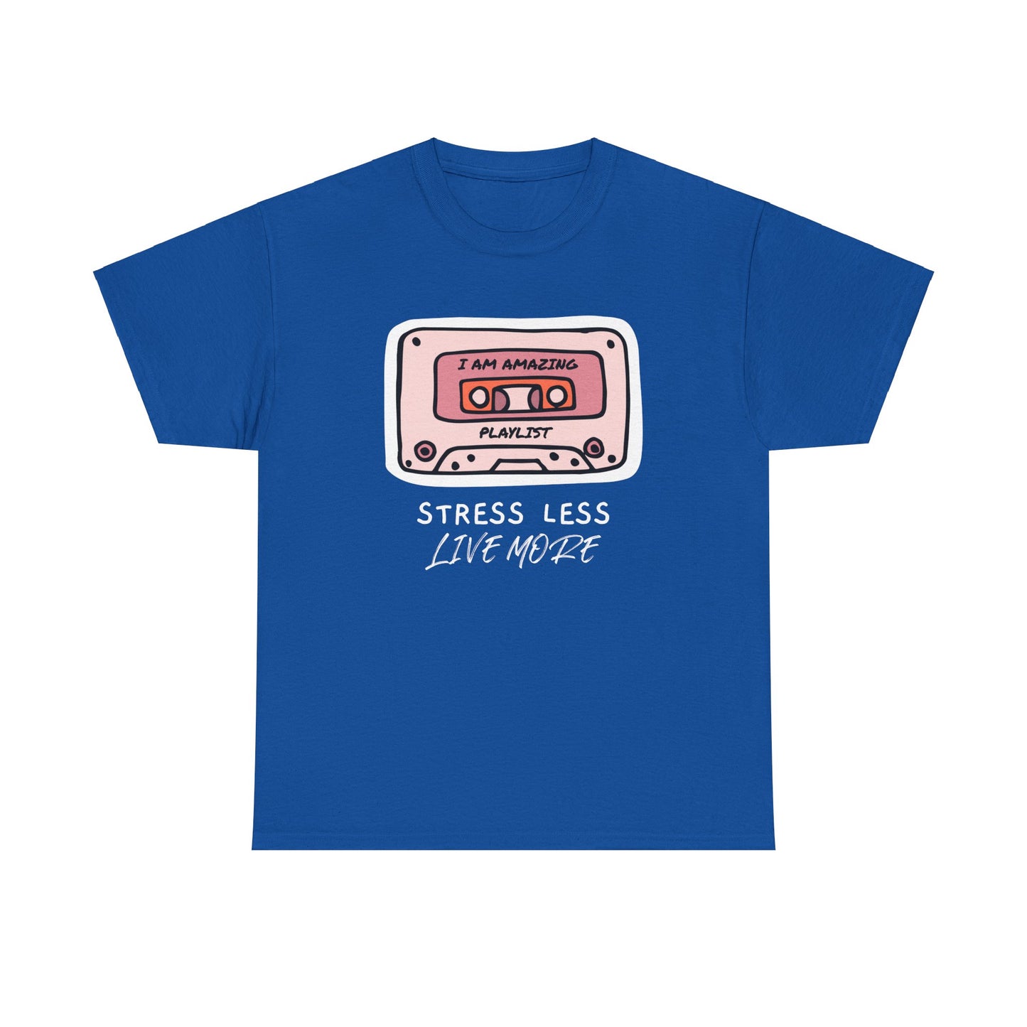 Stress Less Live More Retro Design Tee