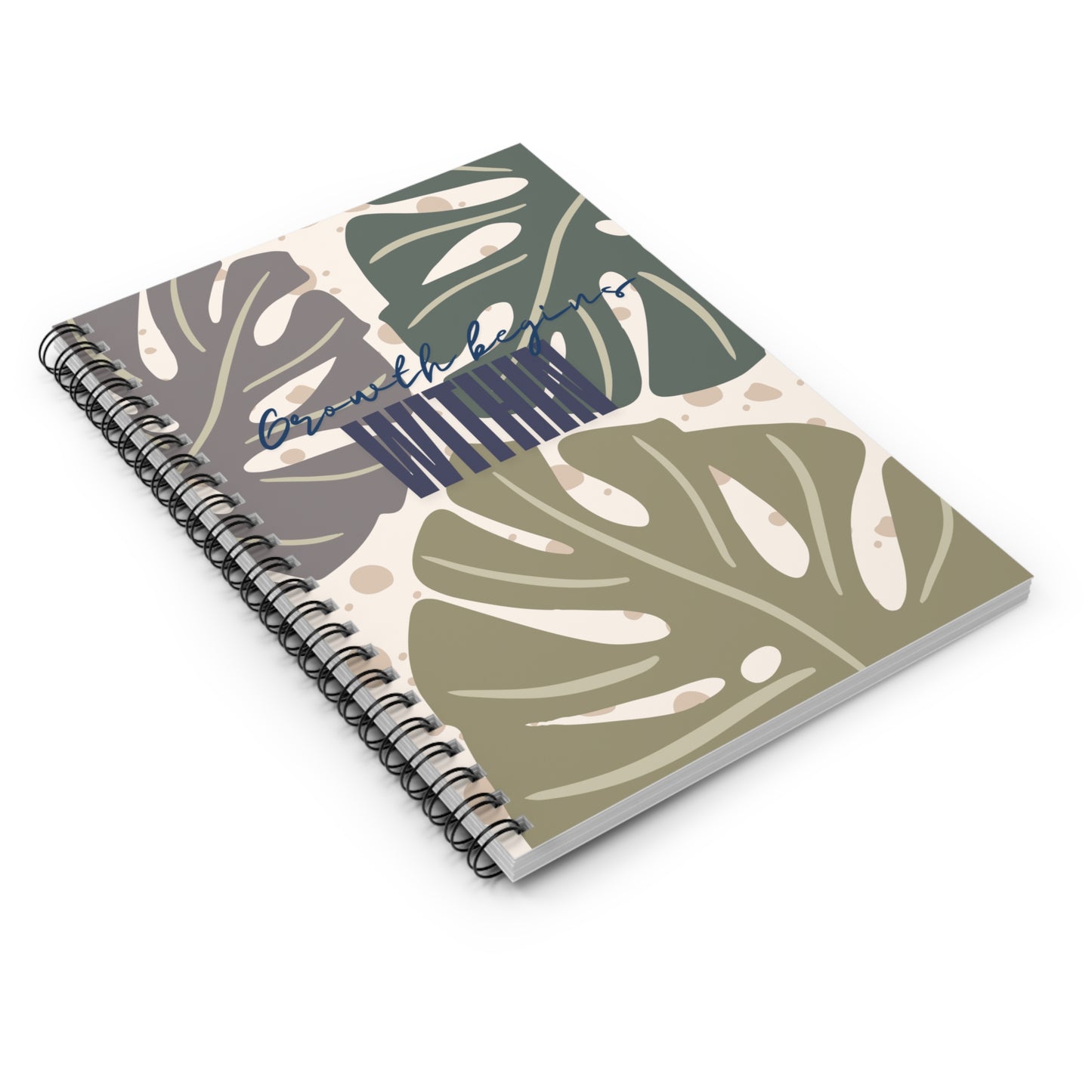 Growth Begins Within Spiral Notebook