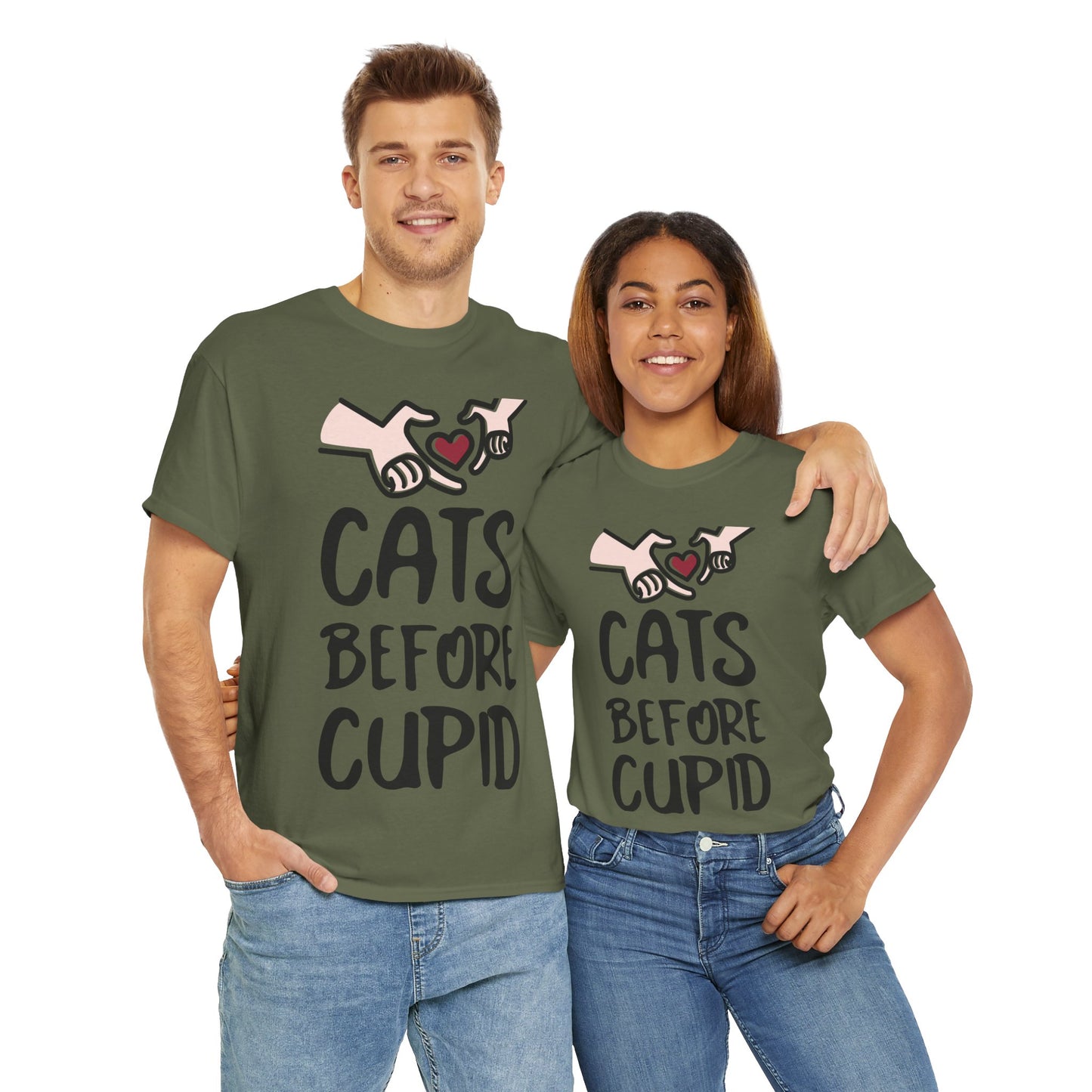 Cats Before Cupid Heavy Cotton Tee