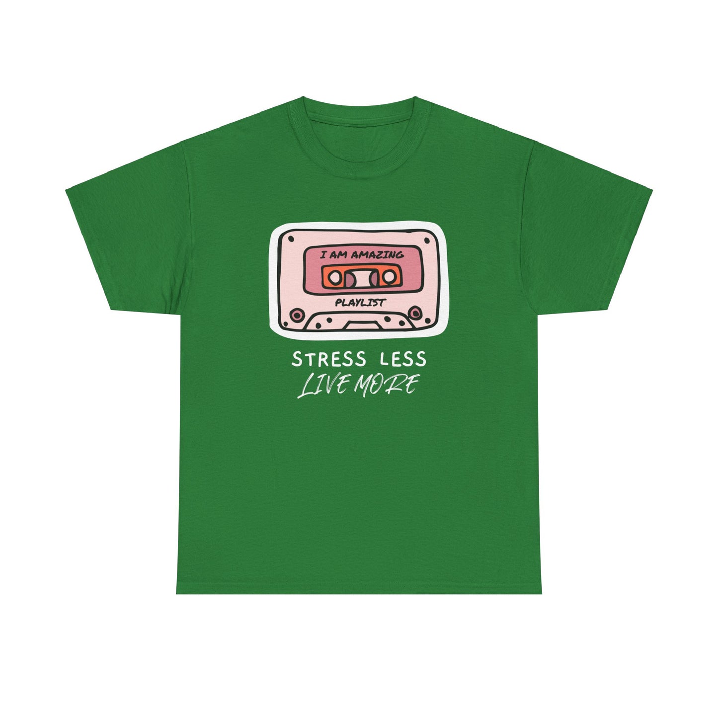 Stress Less Live More Retro Design Tee