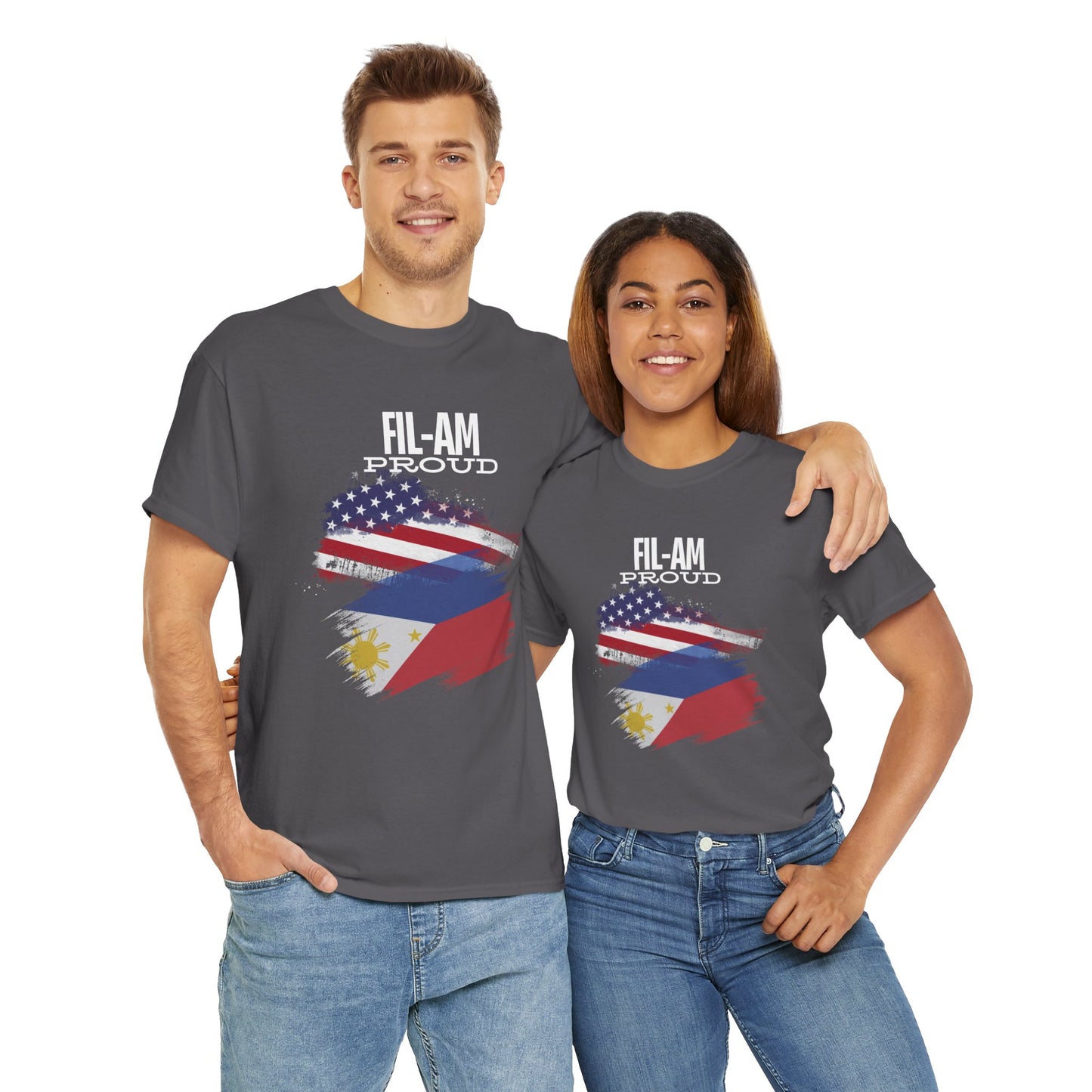 Fil-Am Proud (White Font) Cotton Tee