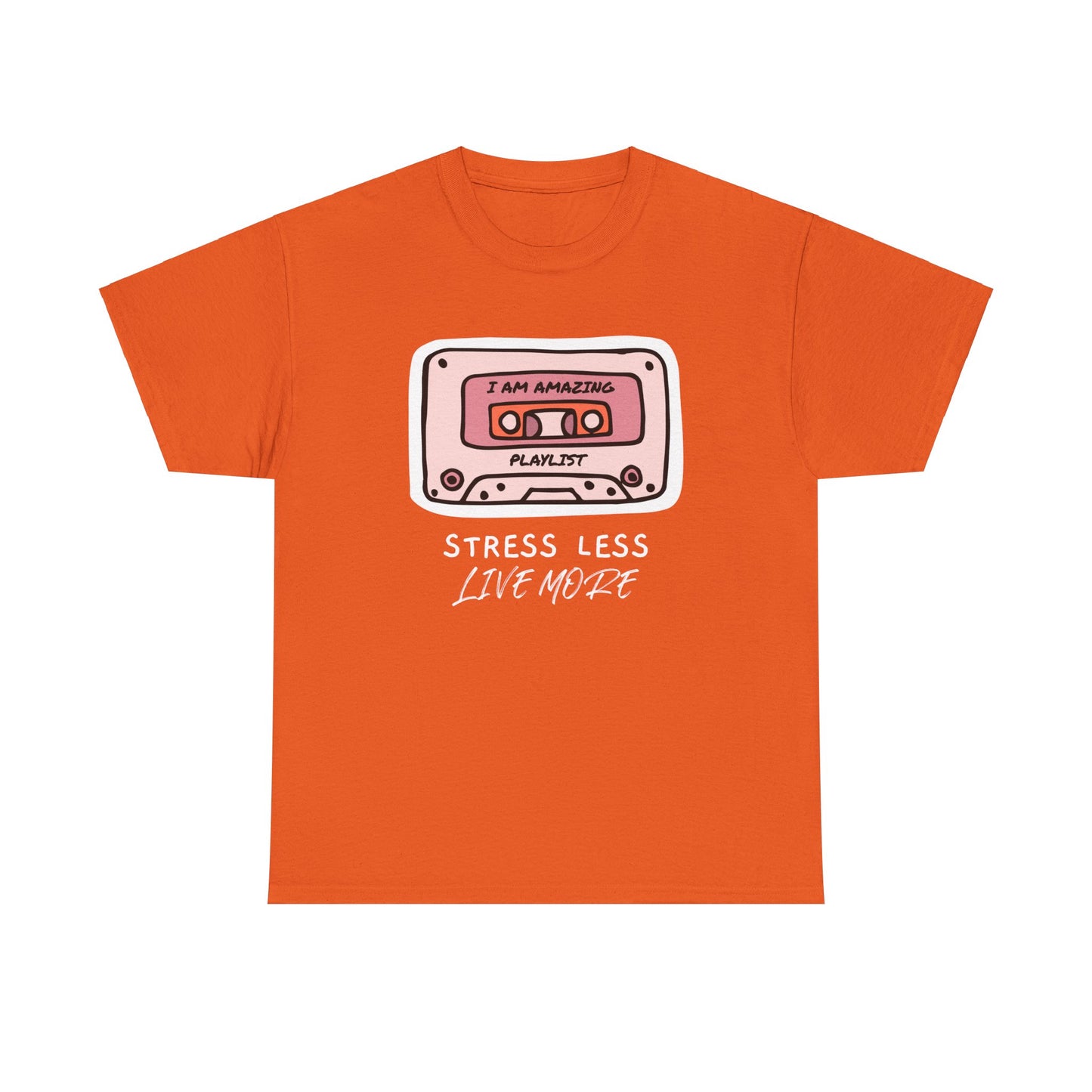 Stress Less Live More Retro Design Tee