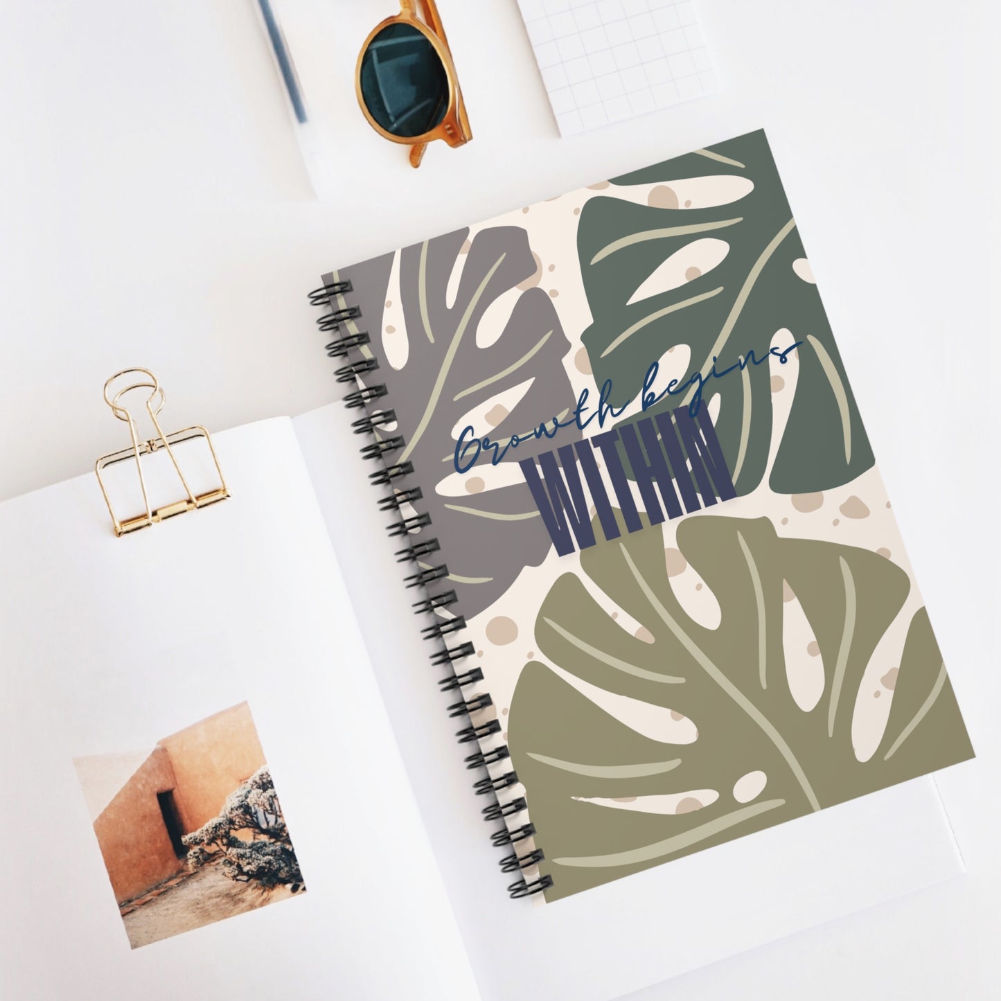 Growth Begins Within Spiral Notebook