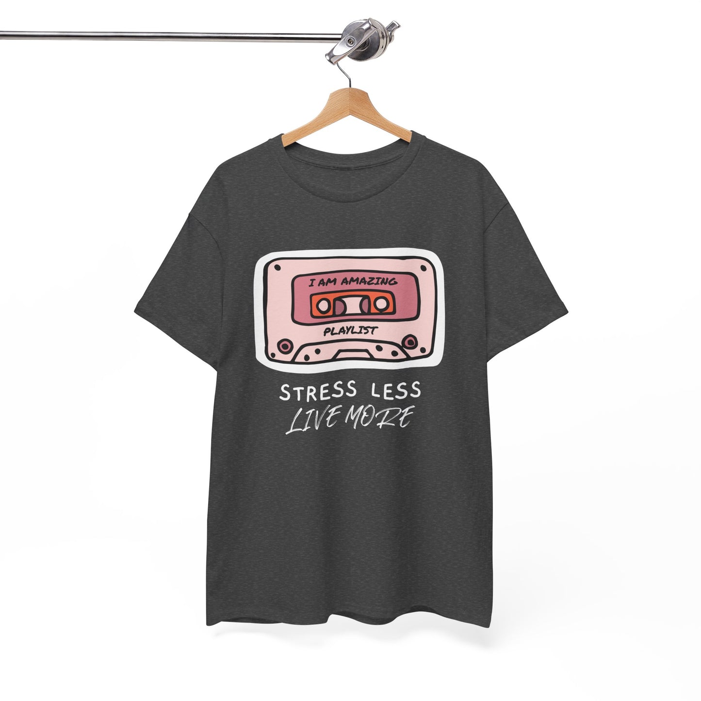 Stress Less Live More Retro Design Tee