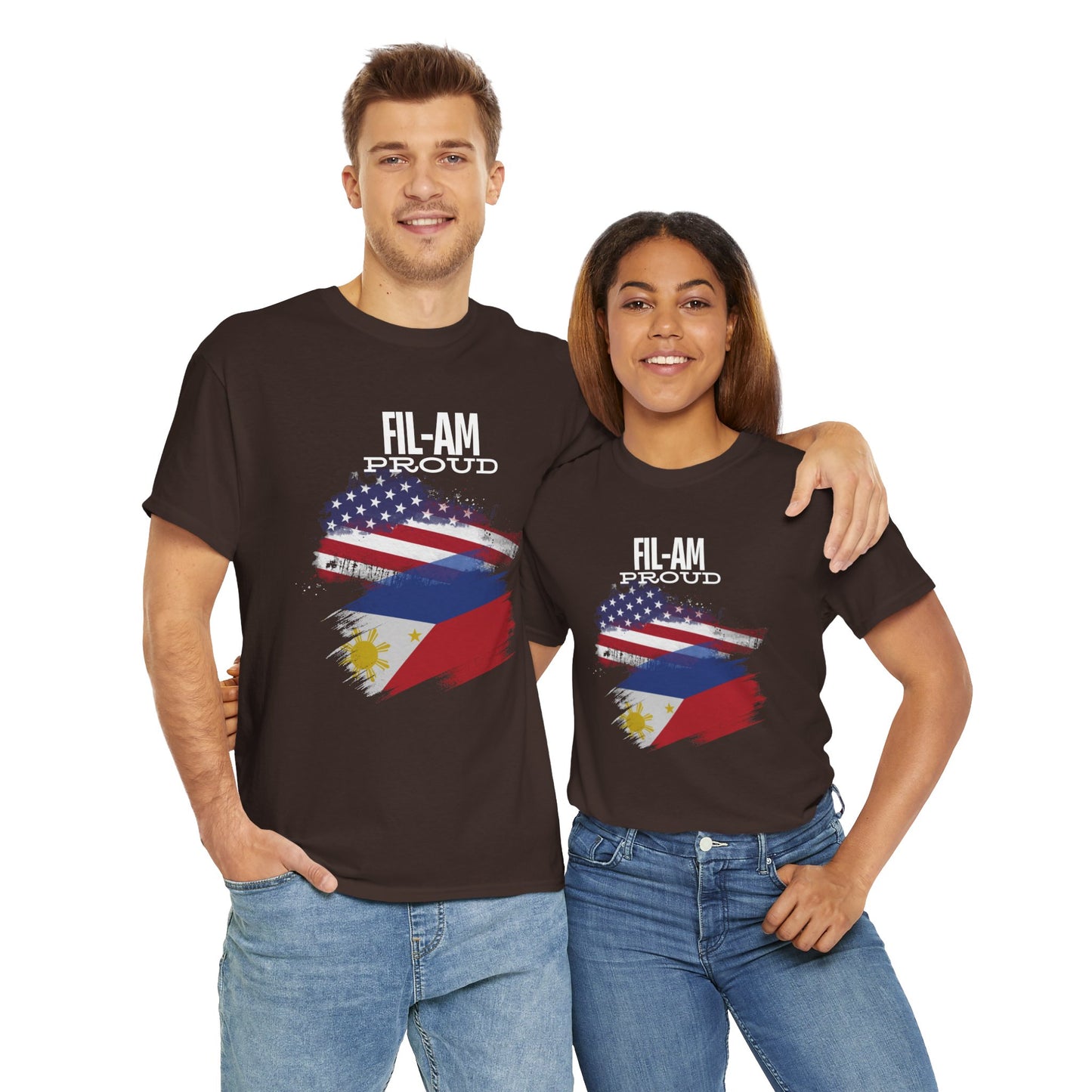 Fil-Am Proud (White Font) Cotton Tee