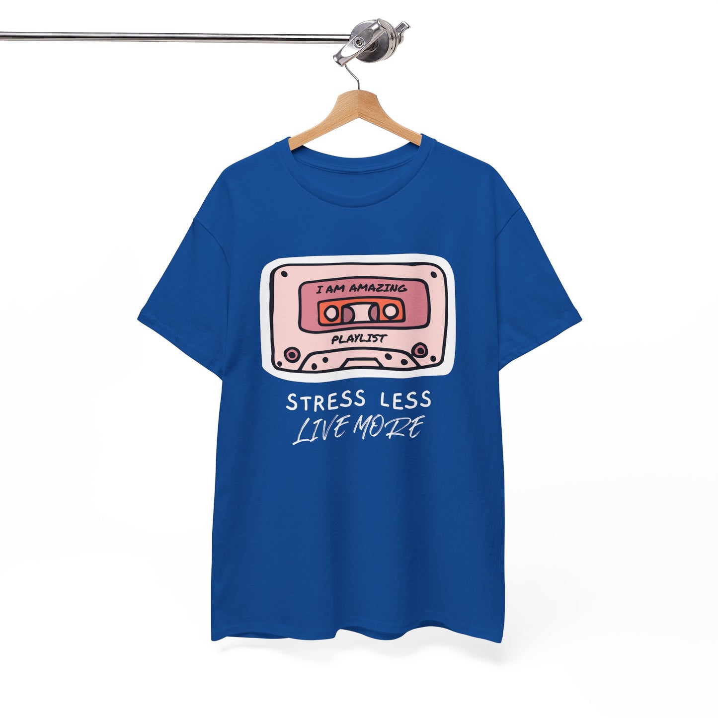 Stress Less Live More Retro Design Tee