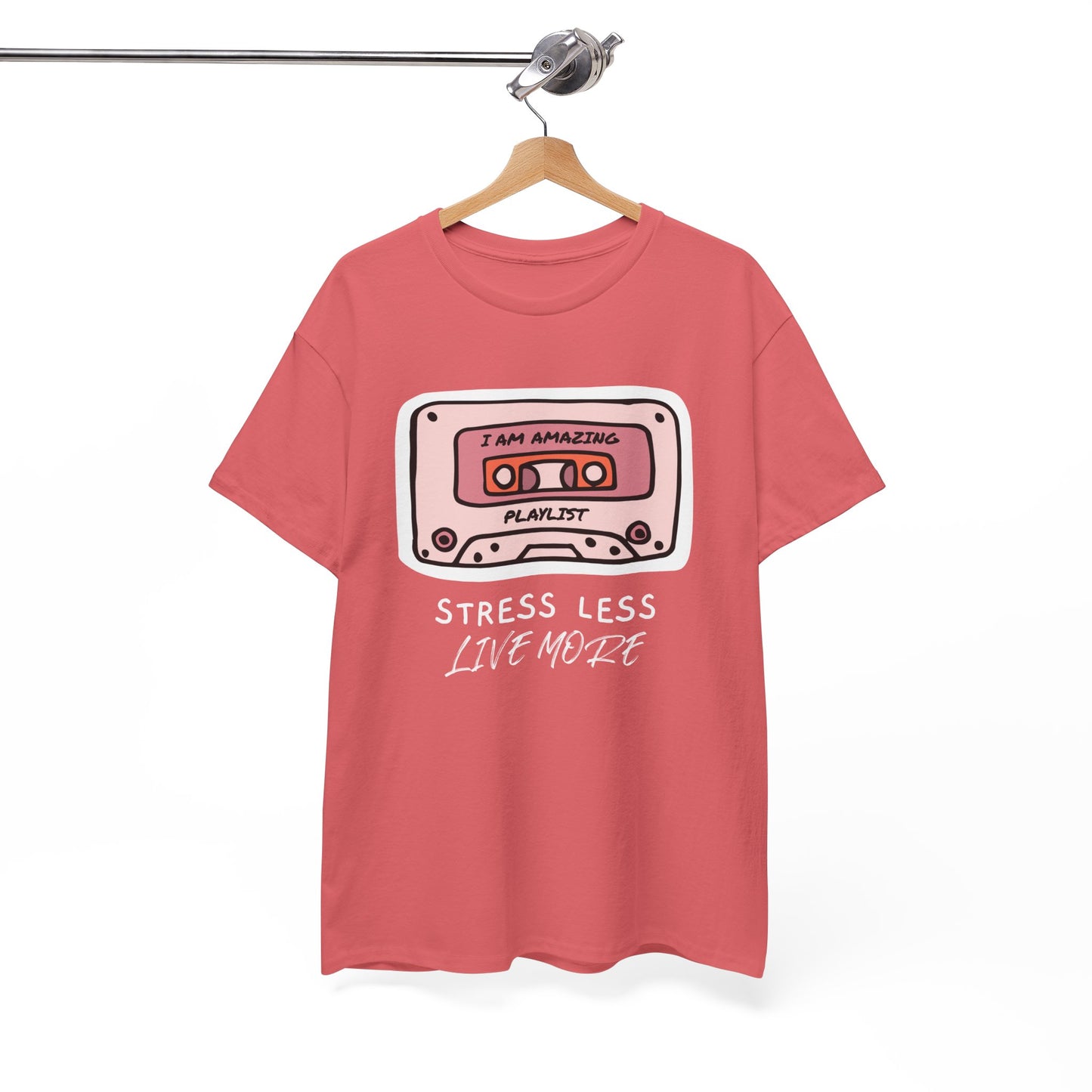 Stress Less Live More Retro Design Tee