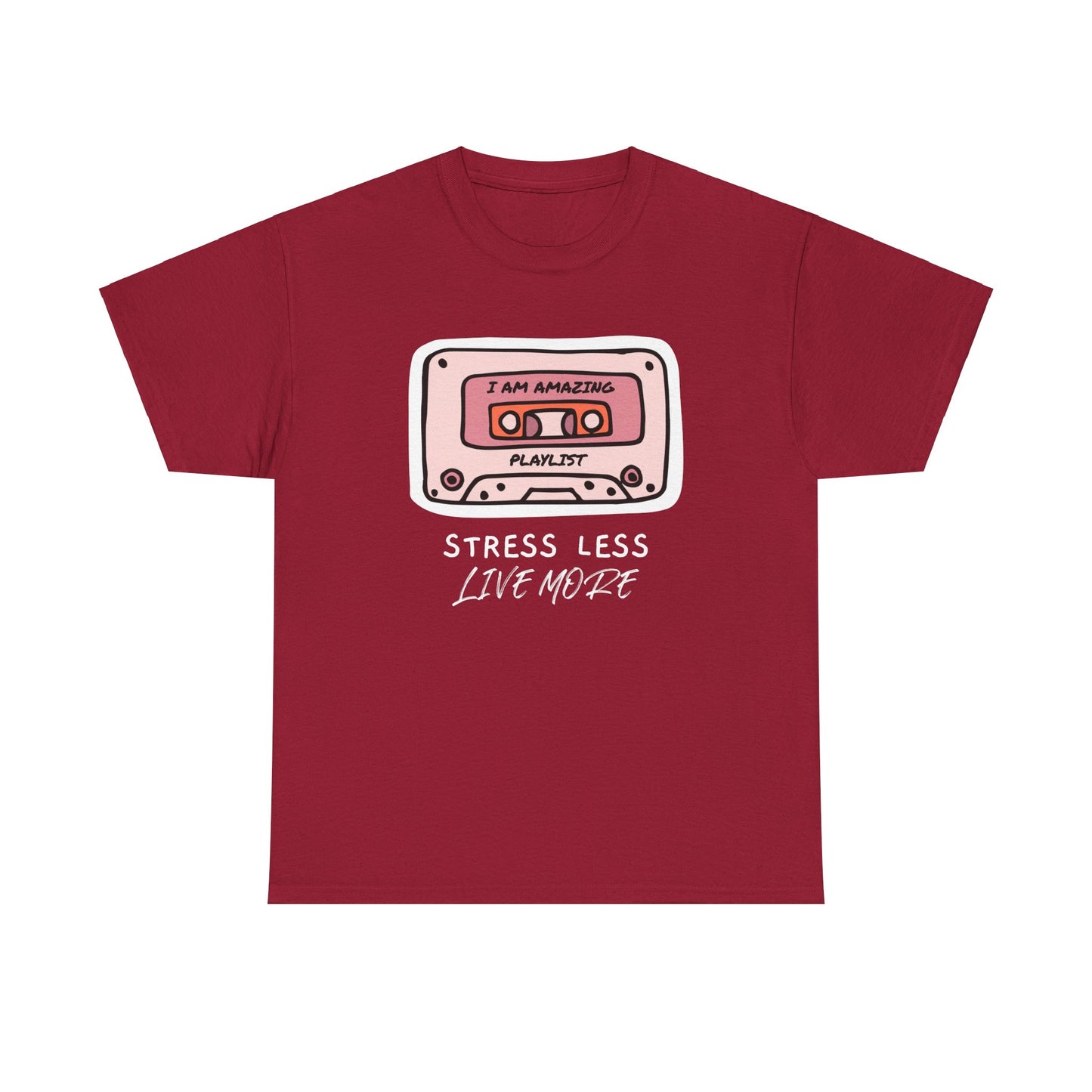 Stress Less Live More Retro Design Tee