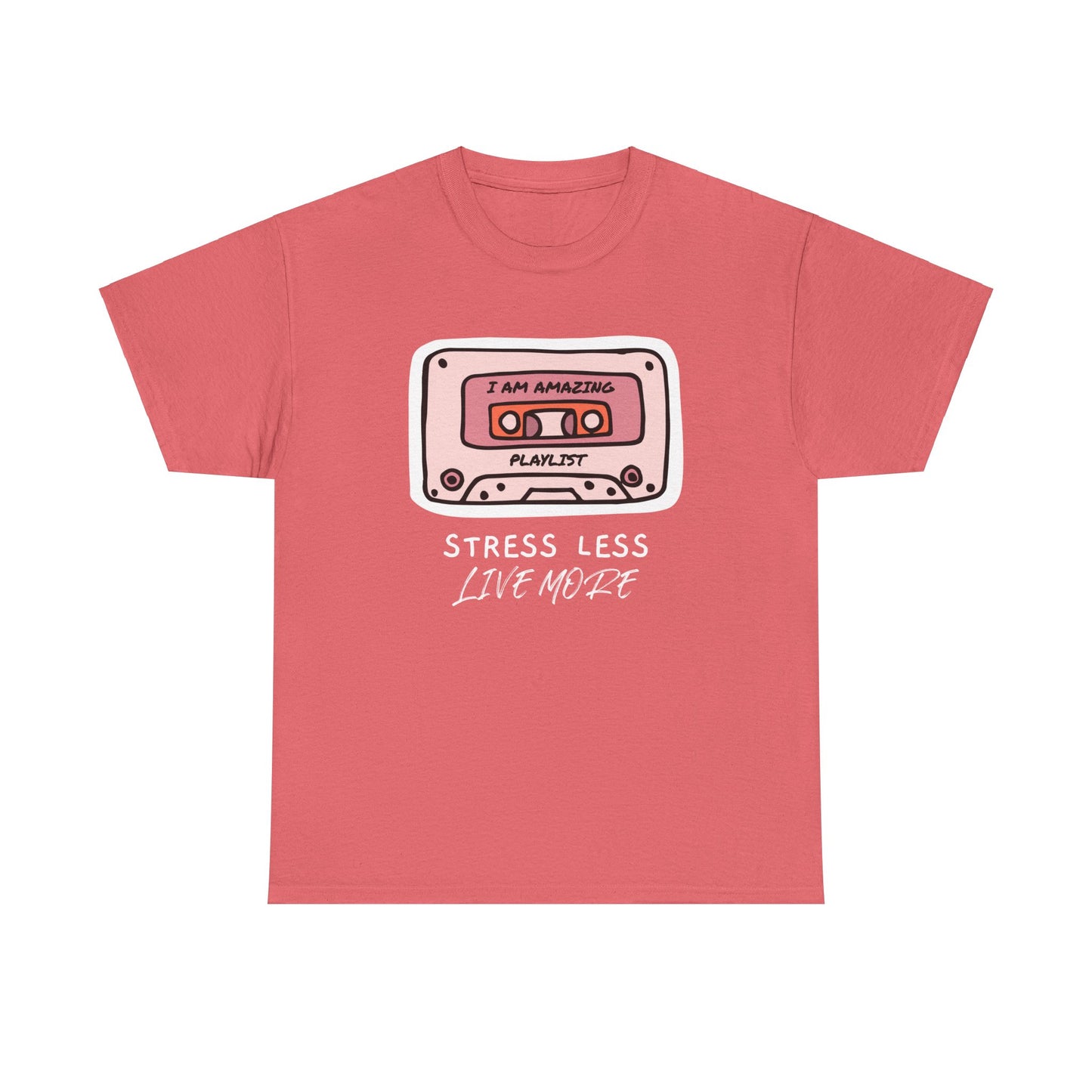 Stress Less Live More Retro Design Tee