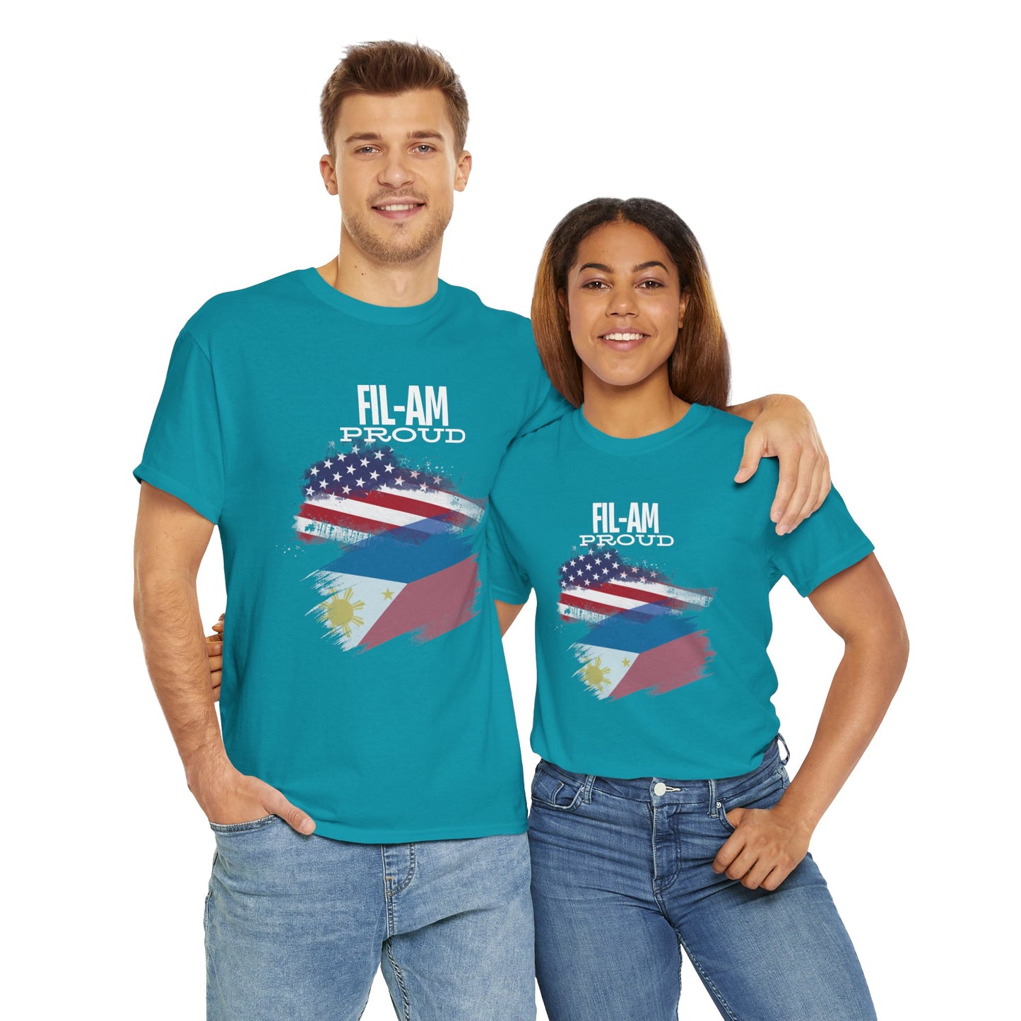 Fil-Am Proud (White Font) Cotton Tee