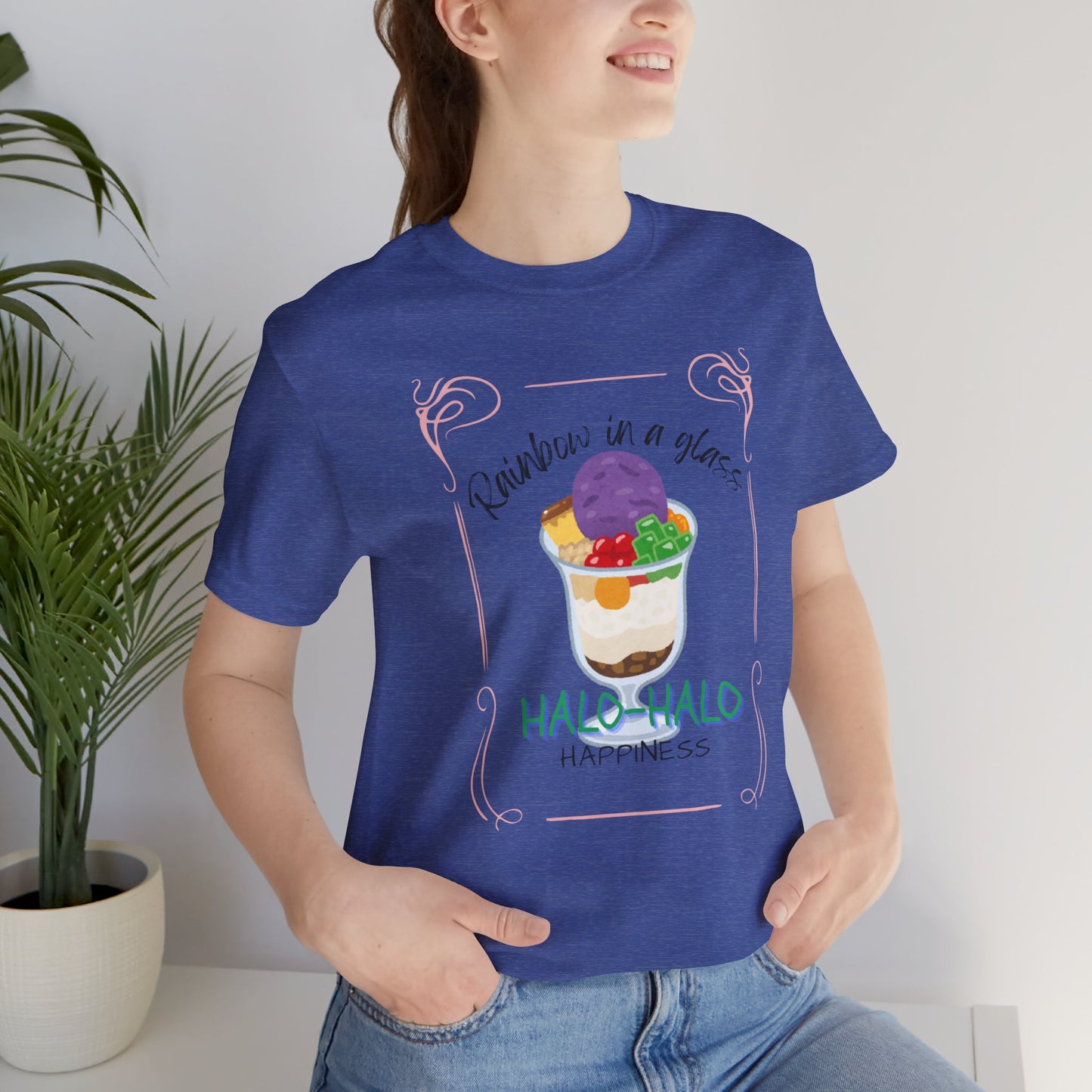 Rainbow in a Glass, Halo-Halo Happiness Women's Premium Soft Tee