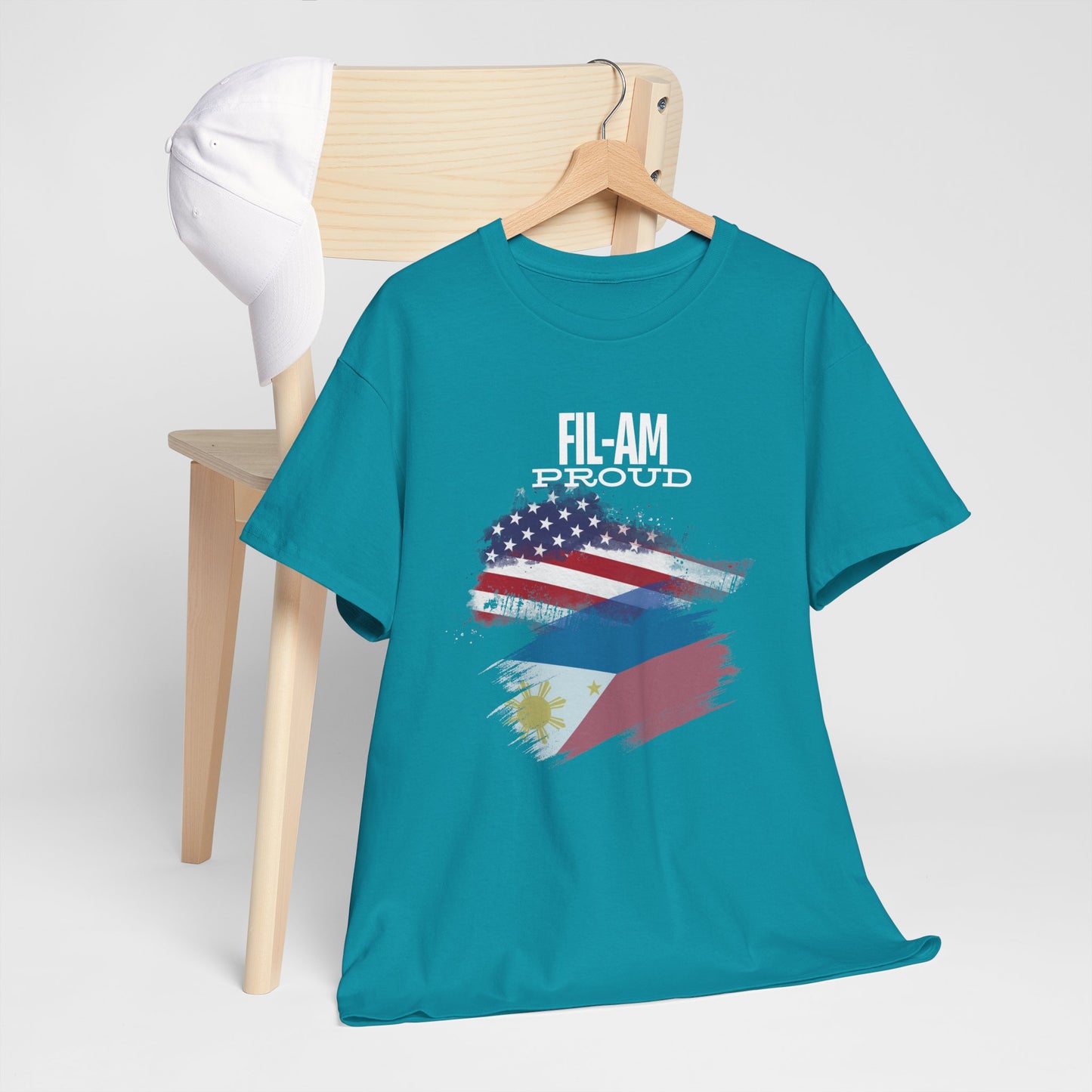 Fil-Am Proud (White Font) Cotton Tee
