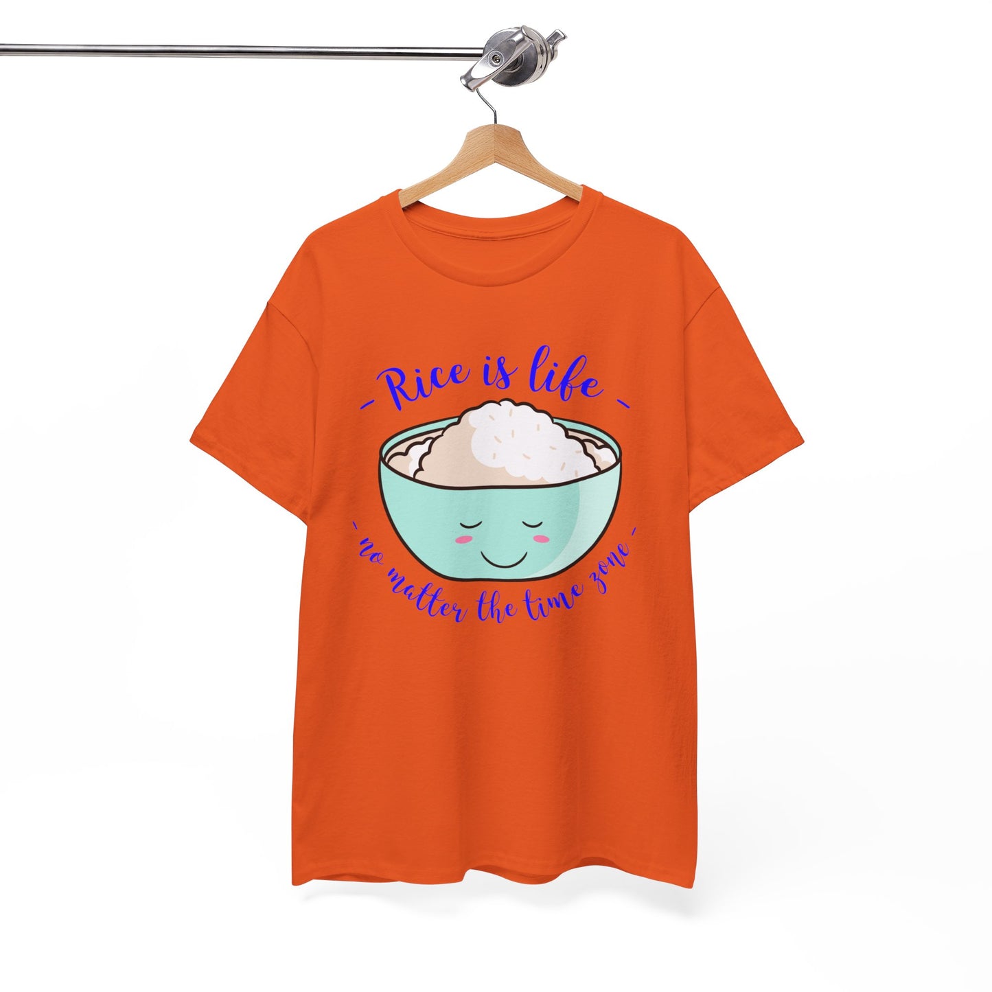 Rice is Life No Matter the Time Zone Cotton Tee