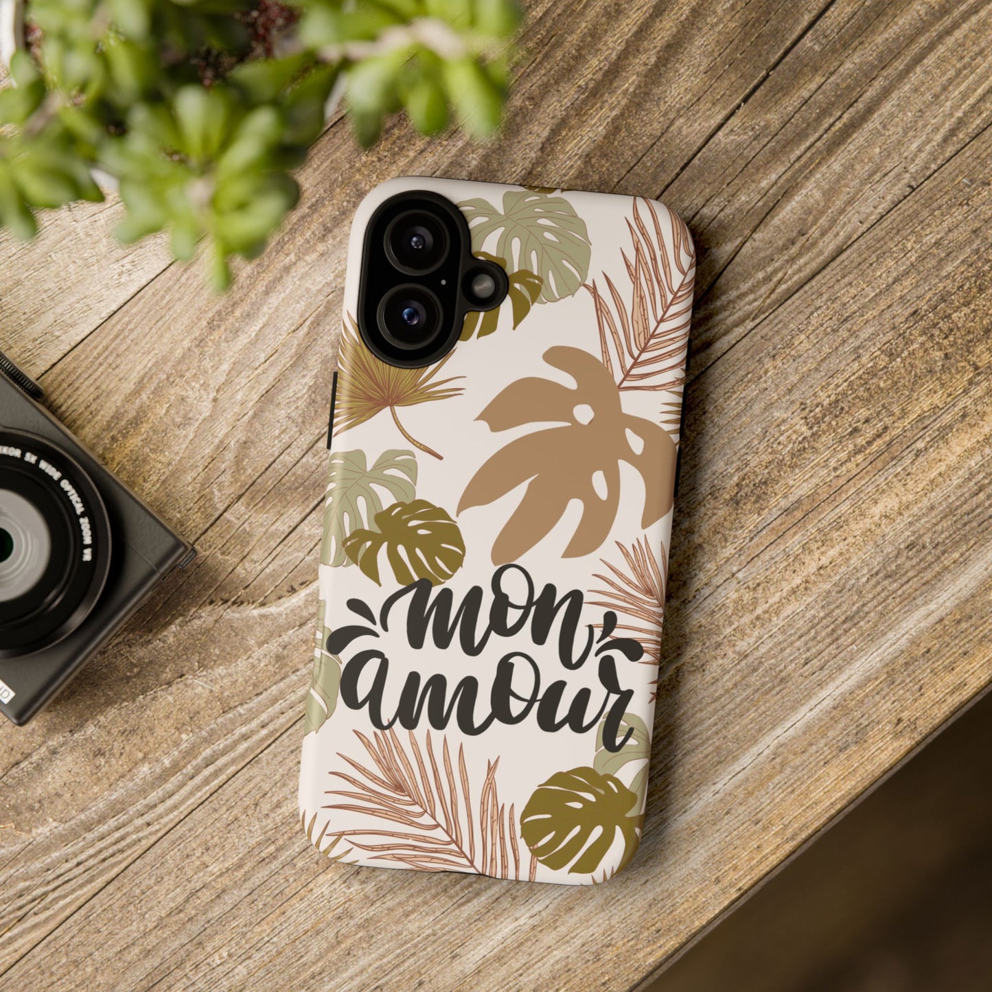 'Mon Amour' Stylish Tropical Phone Case Design