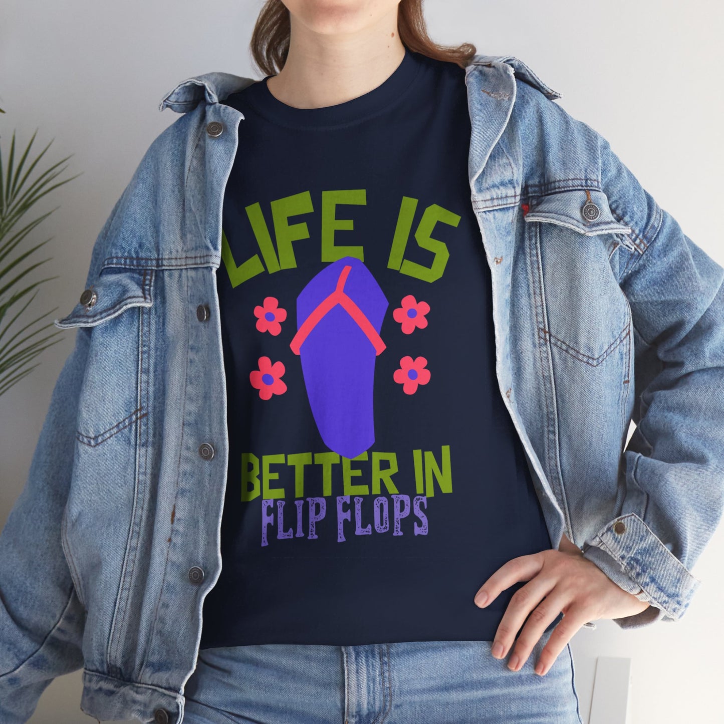 Life Is Better in Flip Flops Women 's Cotton Tee