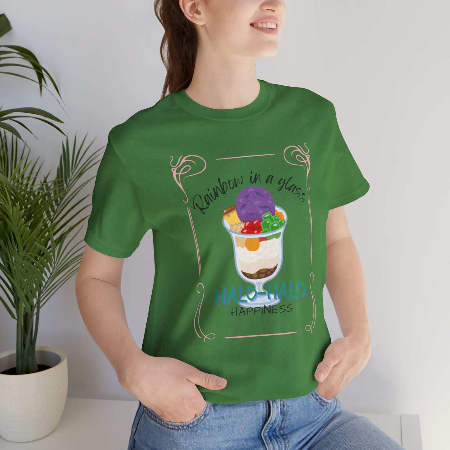 Rainbow in a Glass, Halo-Halo Happiness Women's Premium Soft Tee
