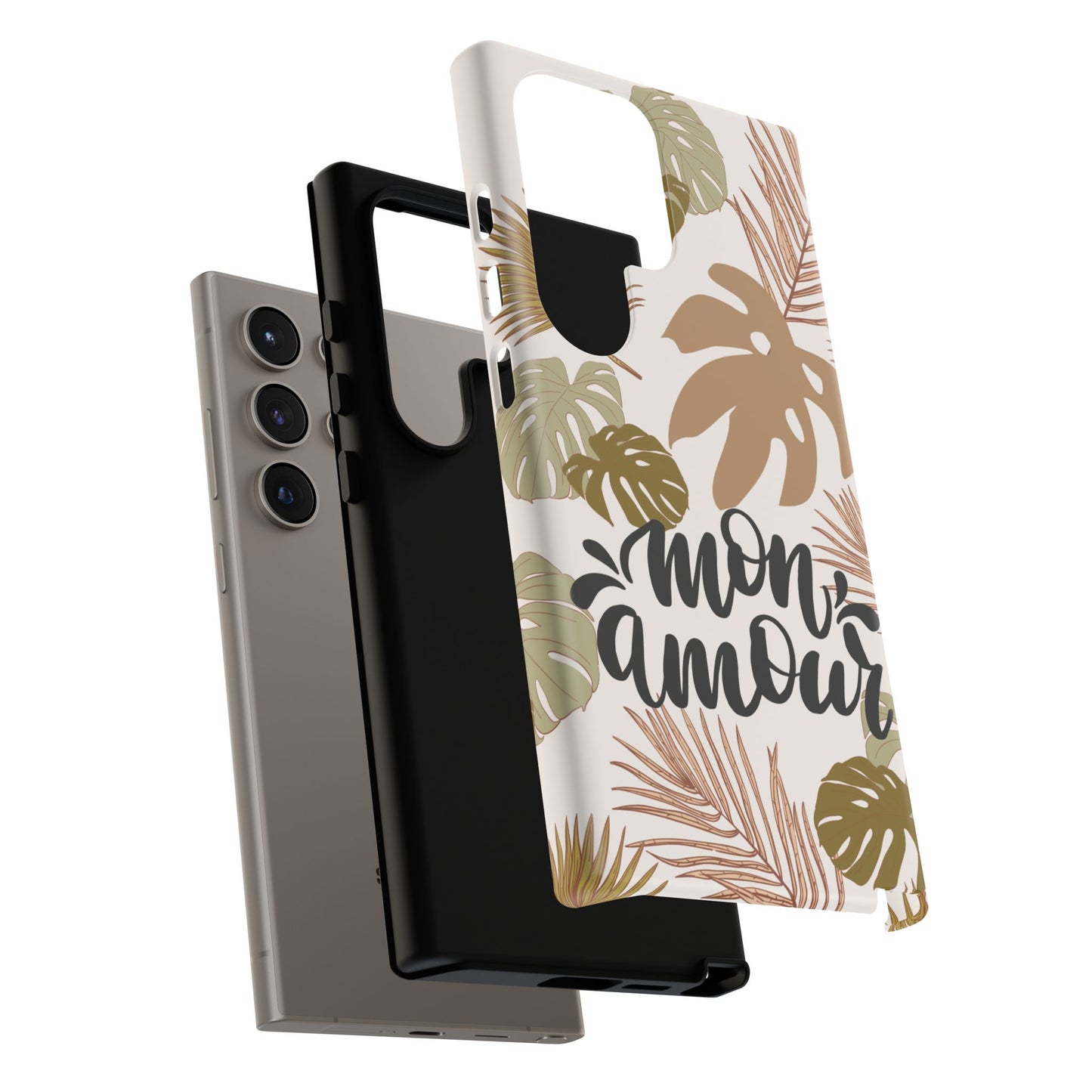 'Mon Amour' Stylish Tropical Phone Case Design