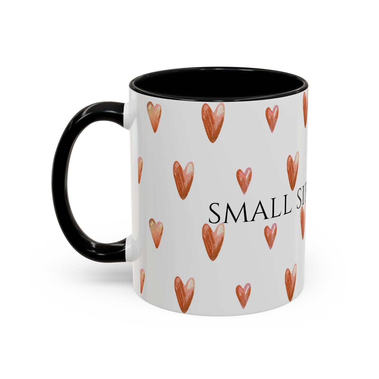 Small Sips, Big Wins Mug - Heart Patterned Accent