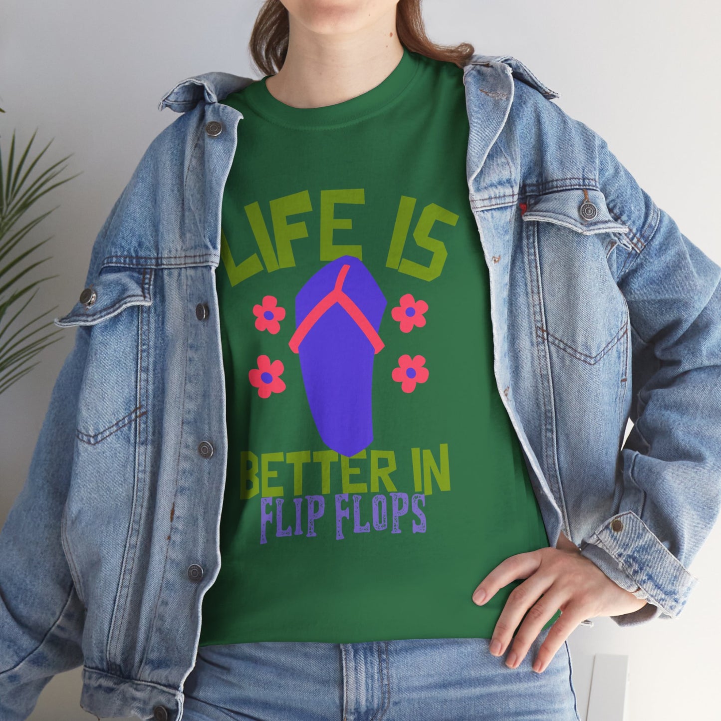 Life Is Better in Flip Flops Women 's Cotton Tee