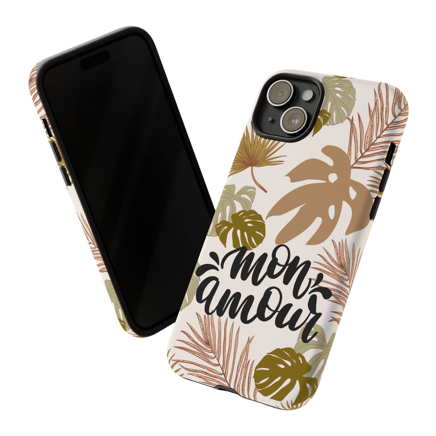 'Mon Amour' Stylish Tropical Phone Case Design