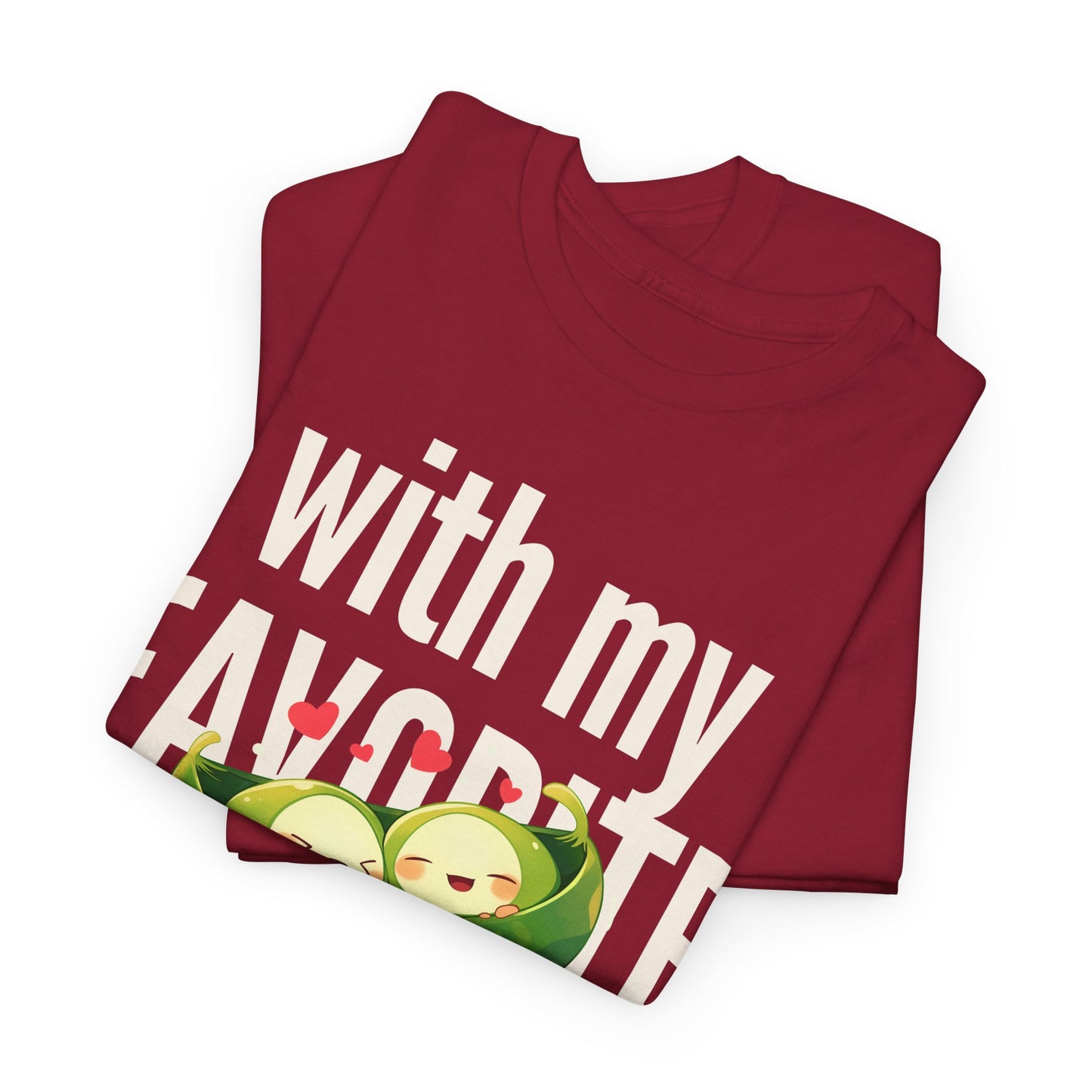 Cute Couple Tee - 'With My Favorite Partner' Cotton Tee