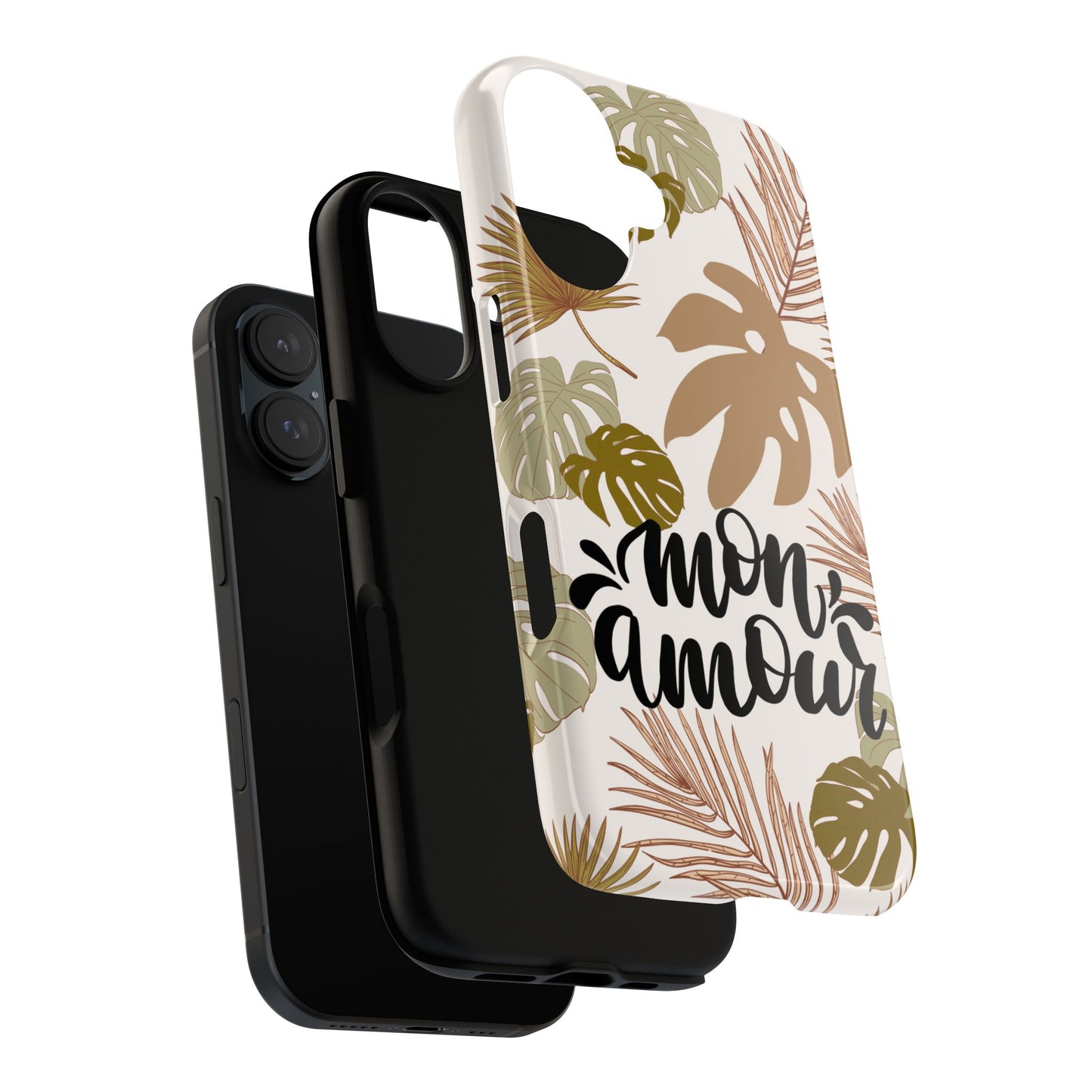 'Mon Amour' Stylish Tropical Phone Case Design
