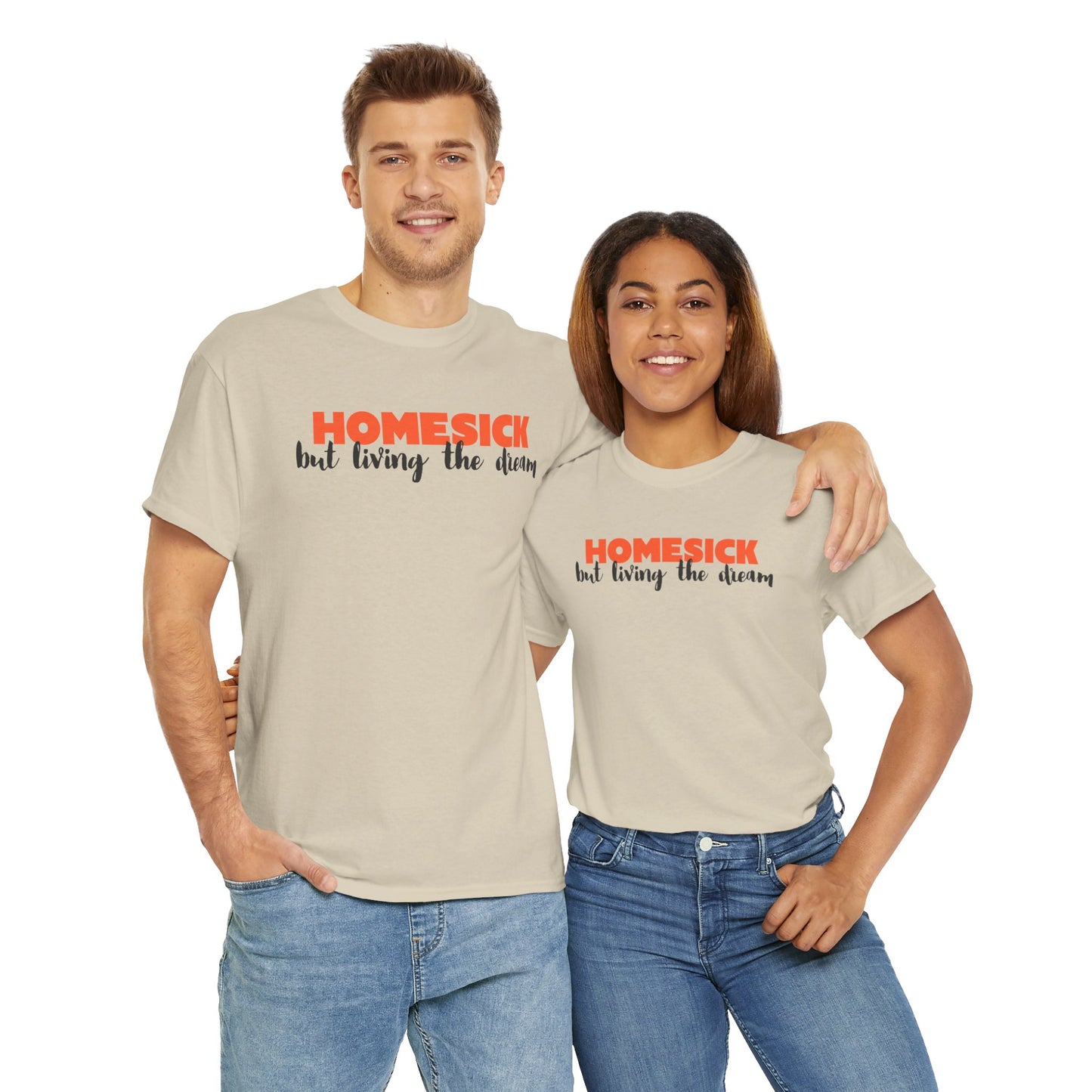 Homesick But Living the Dream Font Only Cotton Tee