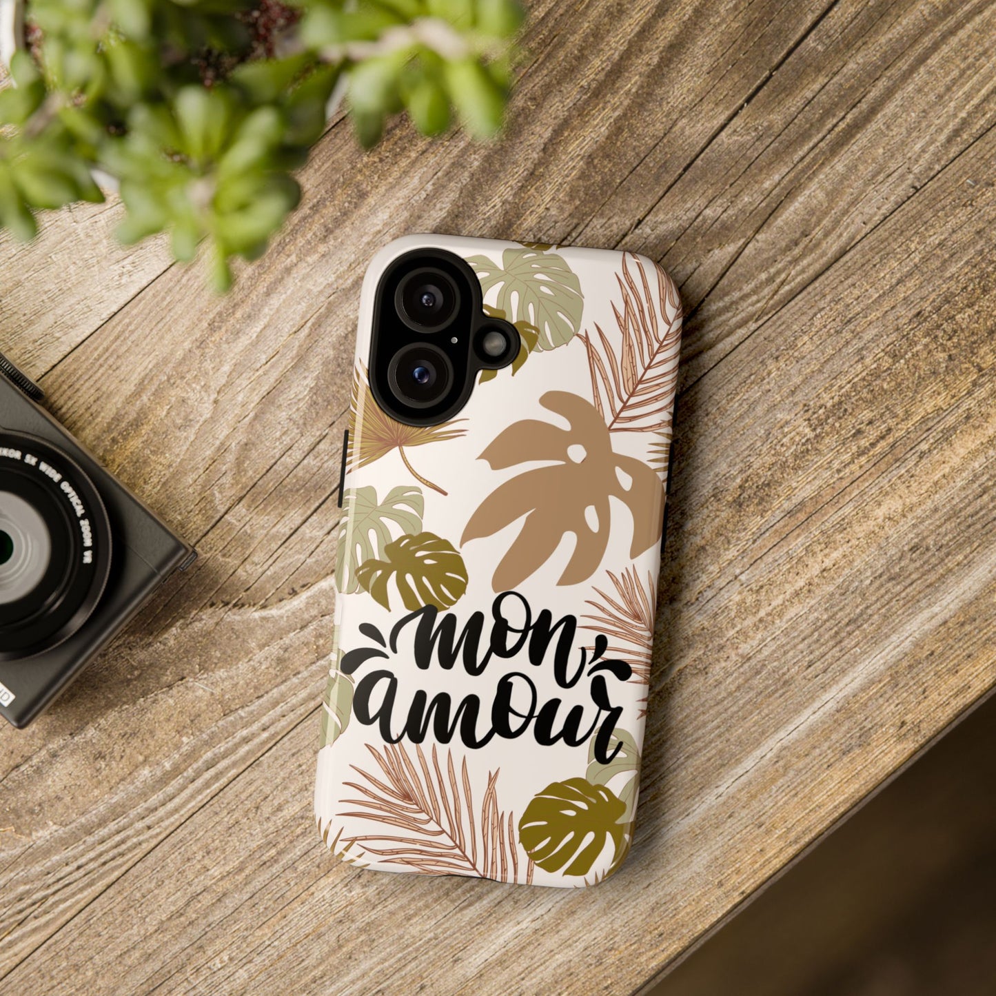 'Mon Amour' Stylish Tropical Phone Case Design