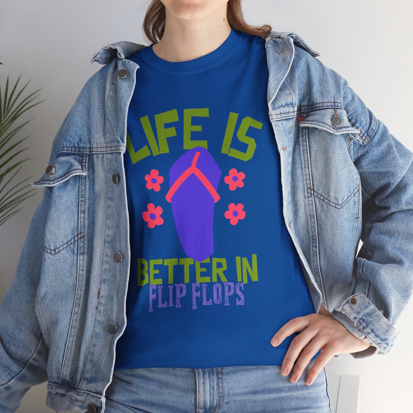 Life Is Better in Flip Flops Women 's Cotton Tee