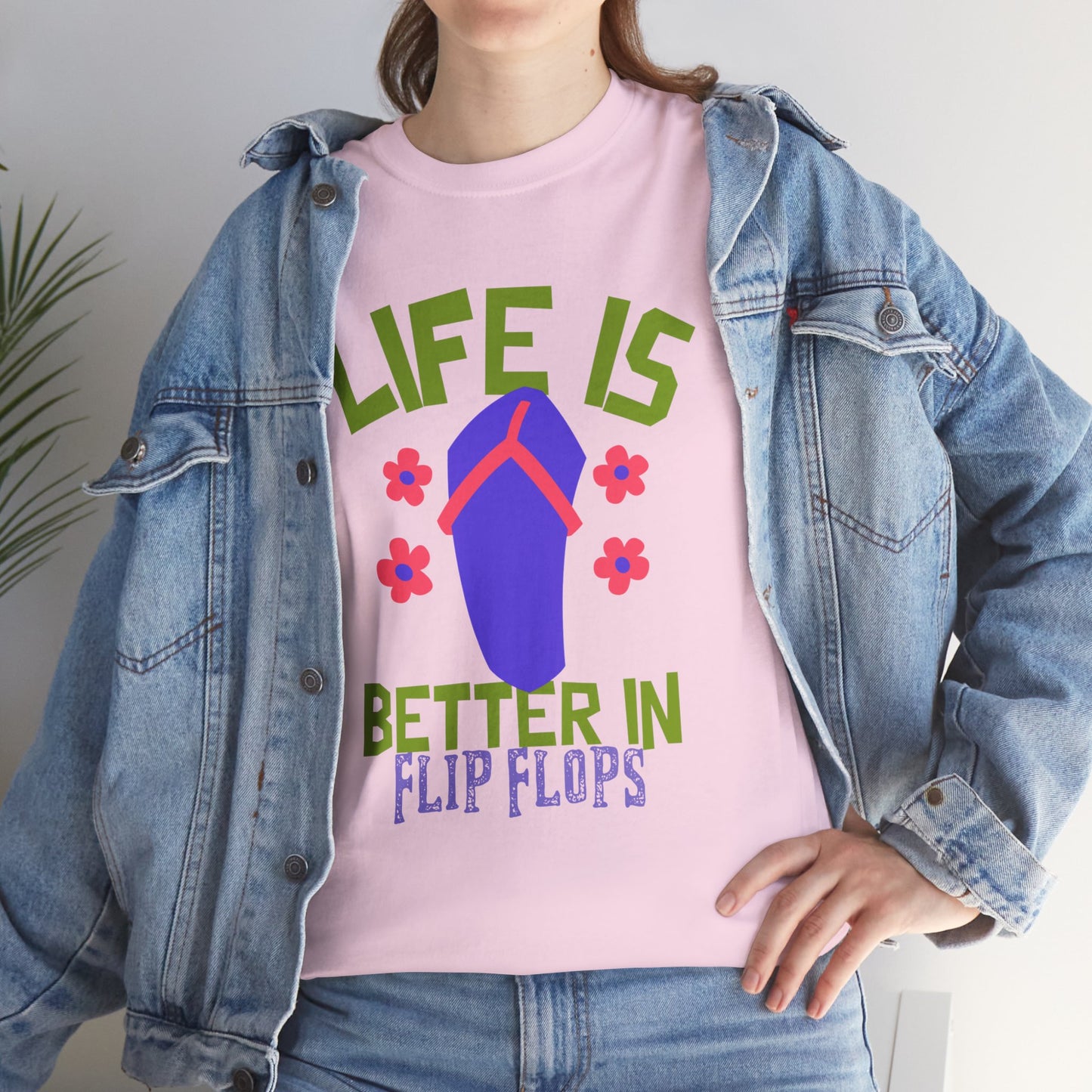 Life Is Better in Flip Flops Women 's Cotton Tee