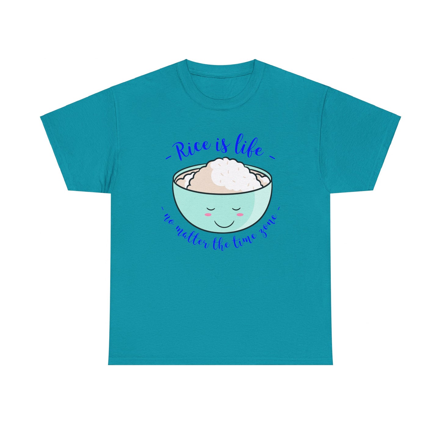Rice is Life No Matter the Time Zone Cotton Tee