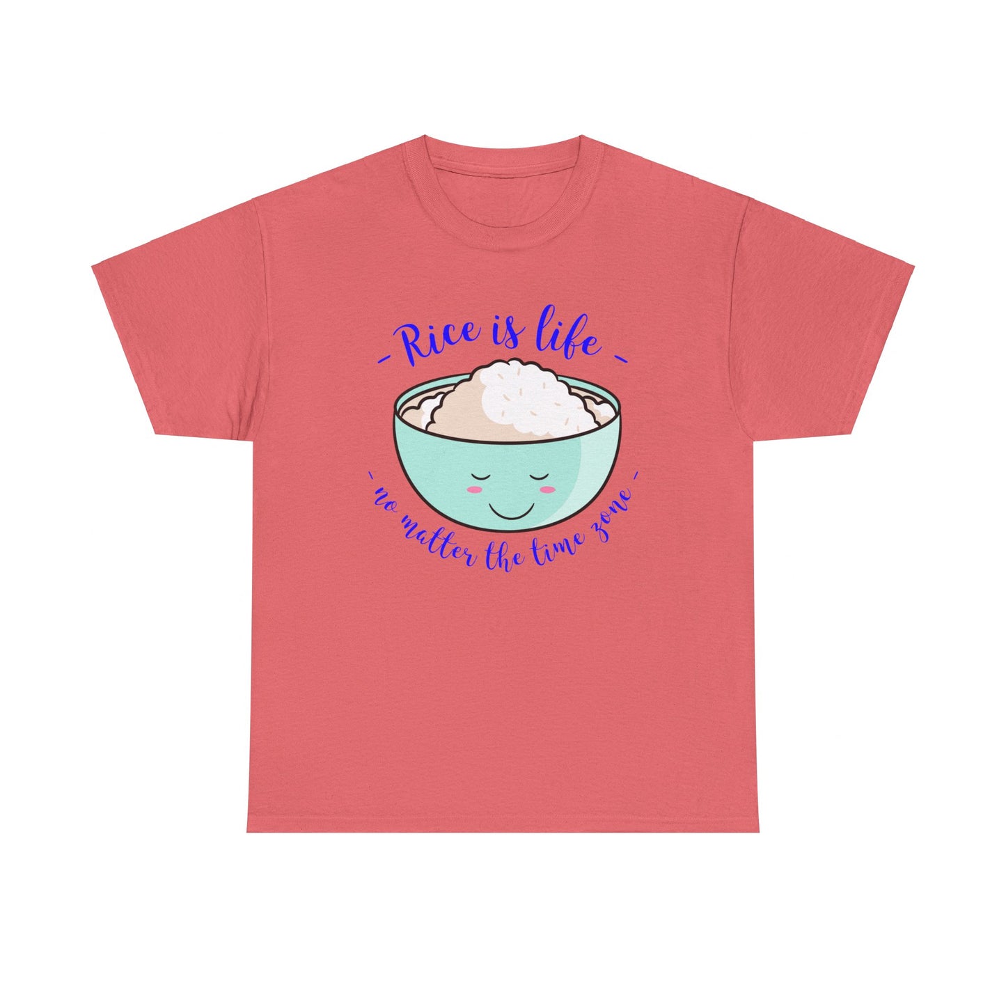 Rice is Life No Matter the Time Zone Cotton Tee