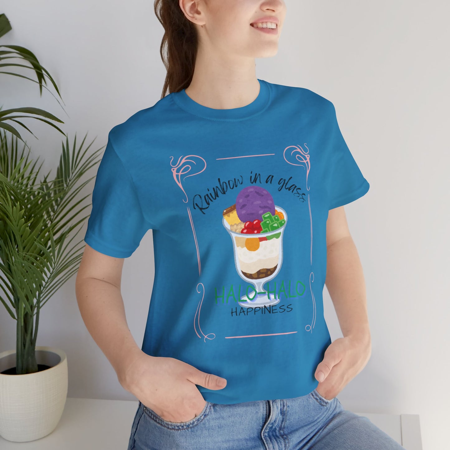 Rainbow in a Glass, Halo-Halo Happiness Women's Premium Soft Tee