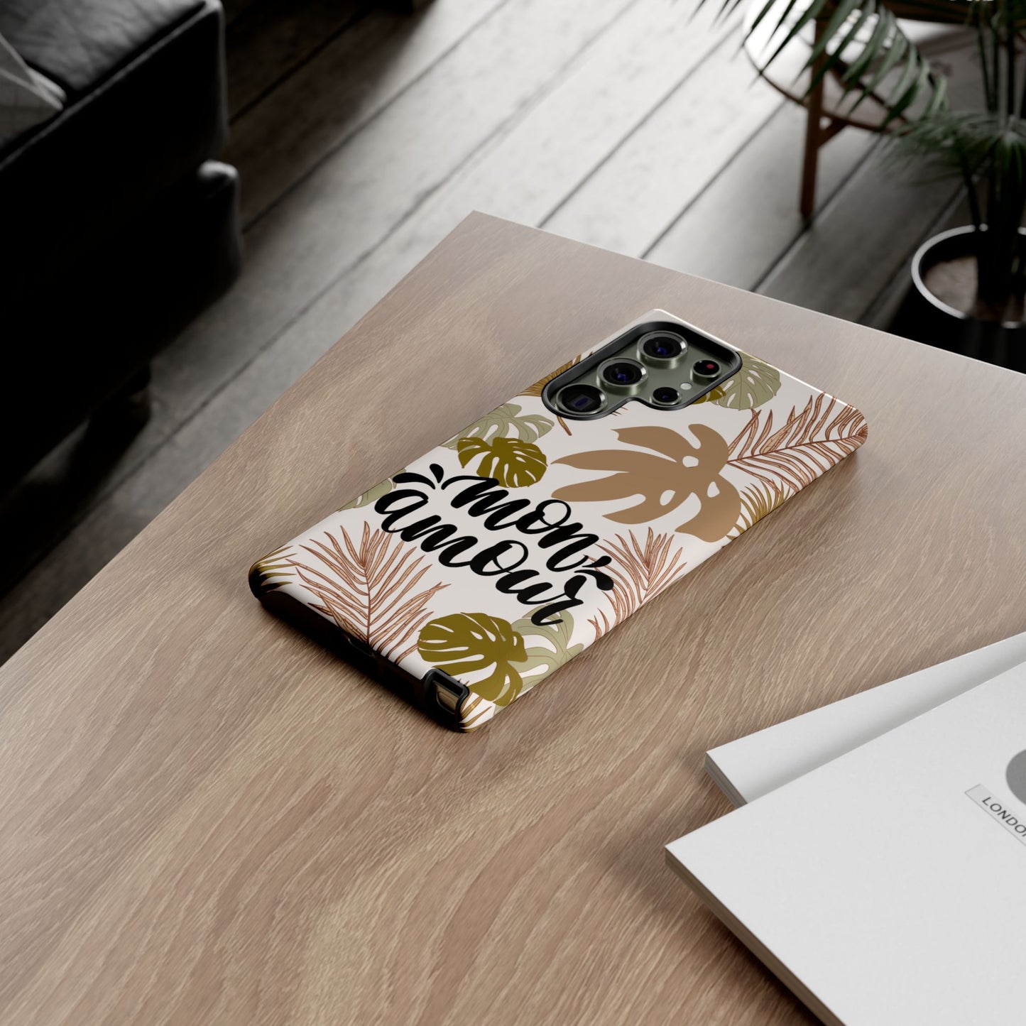 'Mon Amour' Stylish Tropical Phone Case Design