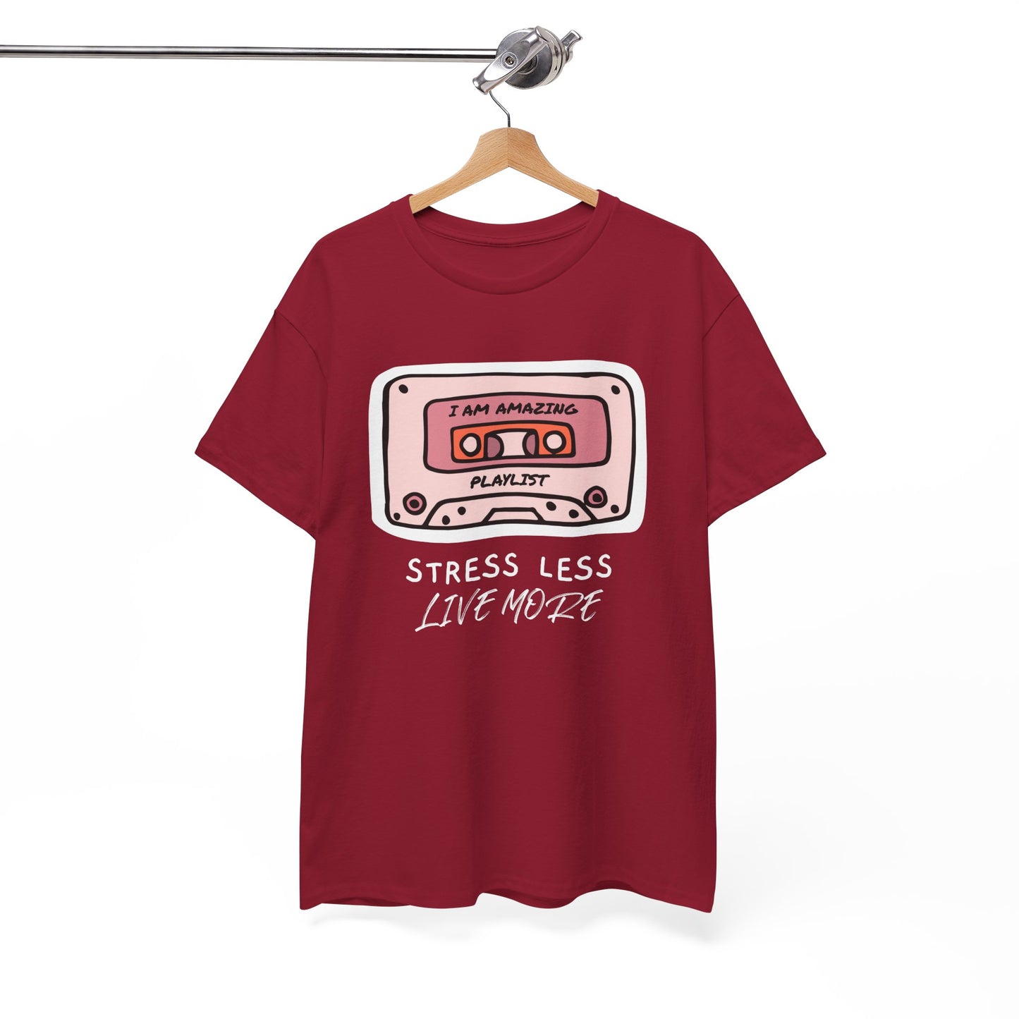Stress Less Live More Retro Design Tee