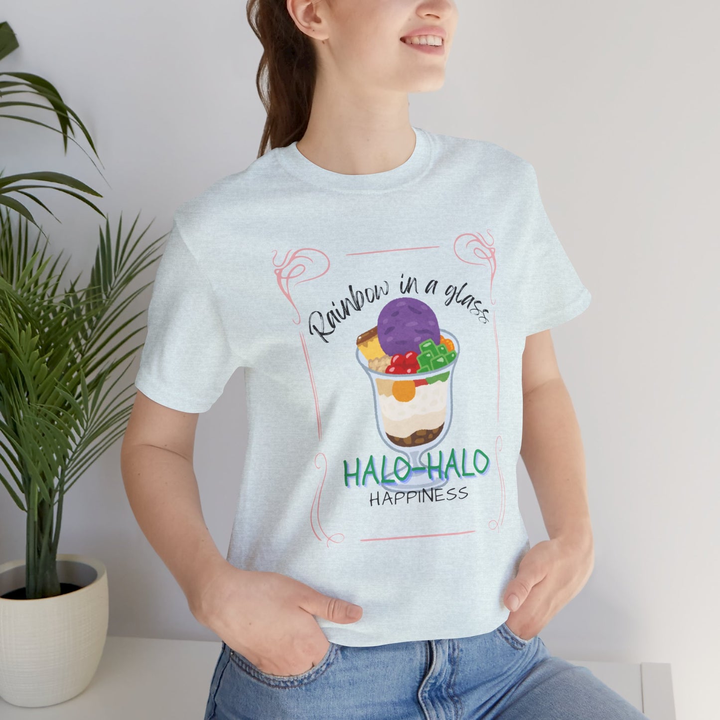 Rainbow in a Glass, Halo-Halo Happiness Women's Premium Soft Tee