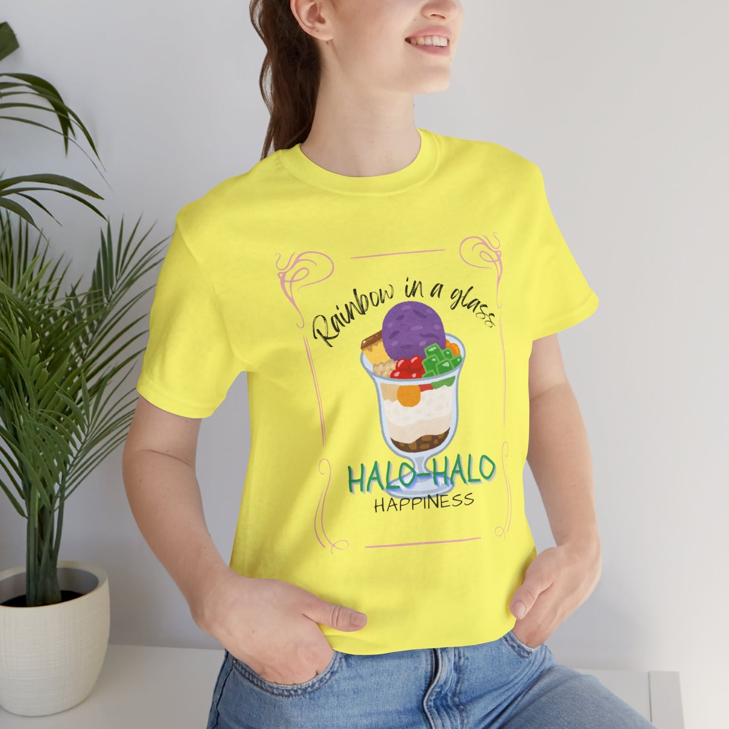 Rainbow in a Glass, Halo-Halo Happiness Women's Premium Soft Tee