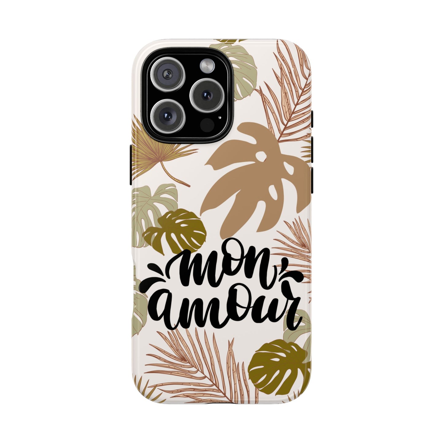'Mon Amour' Stylish Tropical Phone Case Design