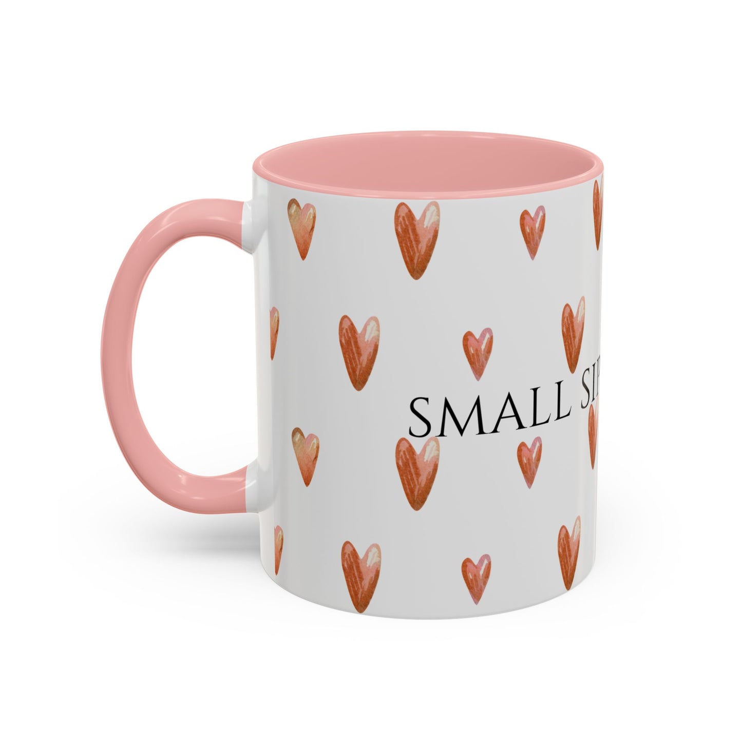 Small Sips, Big Wins Mug - Heart Patterned Accent