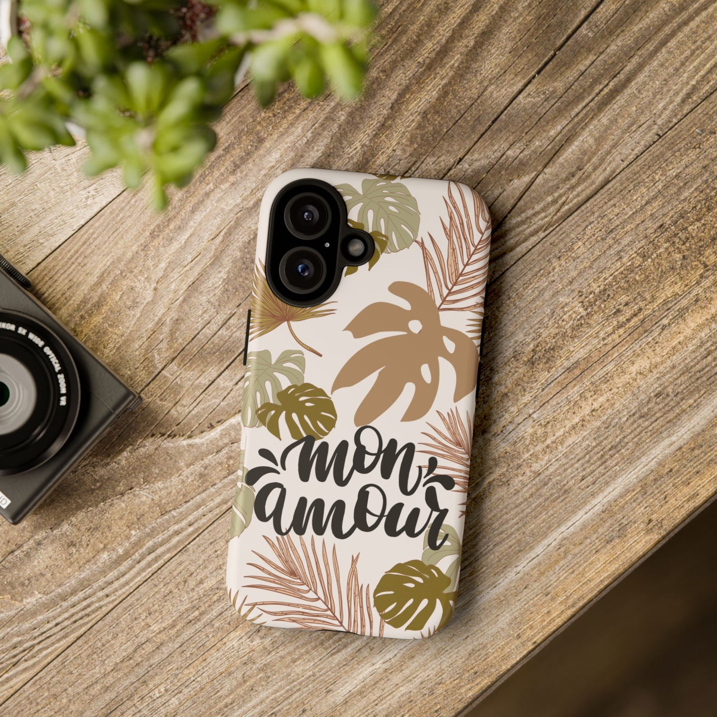 'Mon Amour' Stylish Tropical Phone Case Design