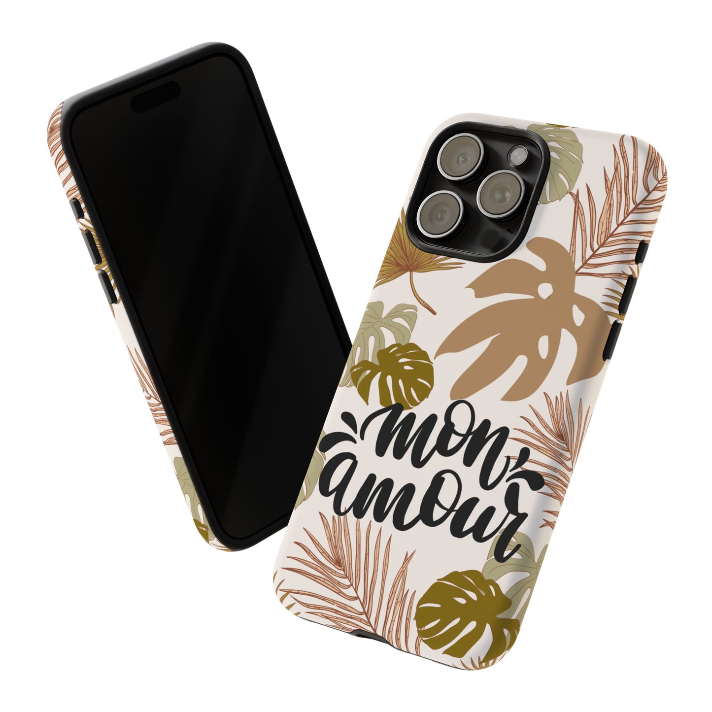 'Mon Amour' Stylish Tropical Phone Case Design