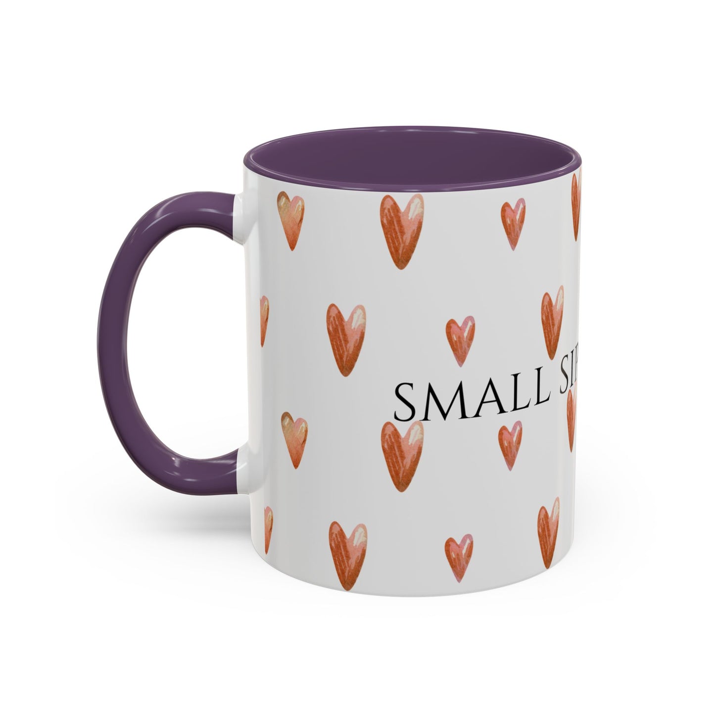 Small Sips, Big Wins Mug - Heart Patterned Accent