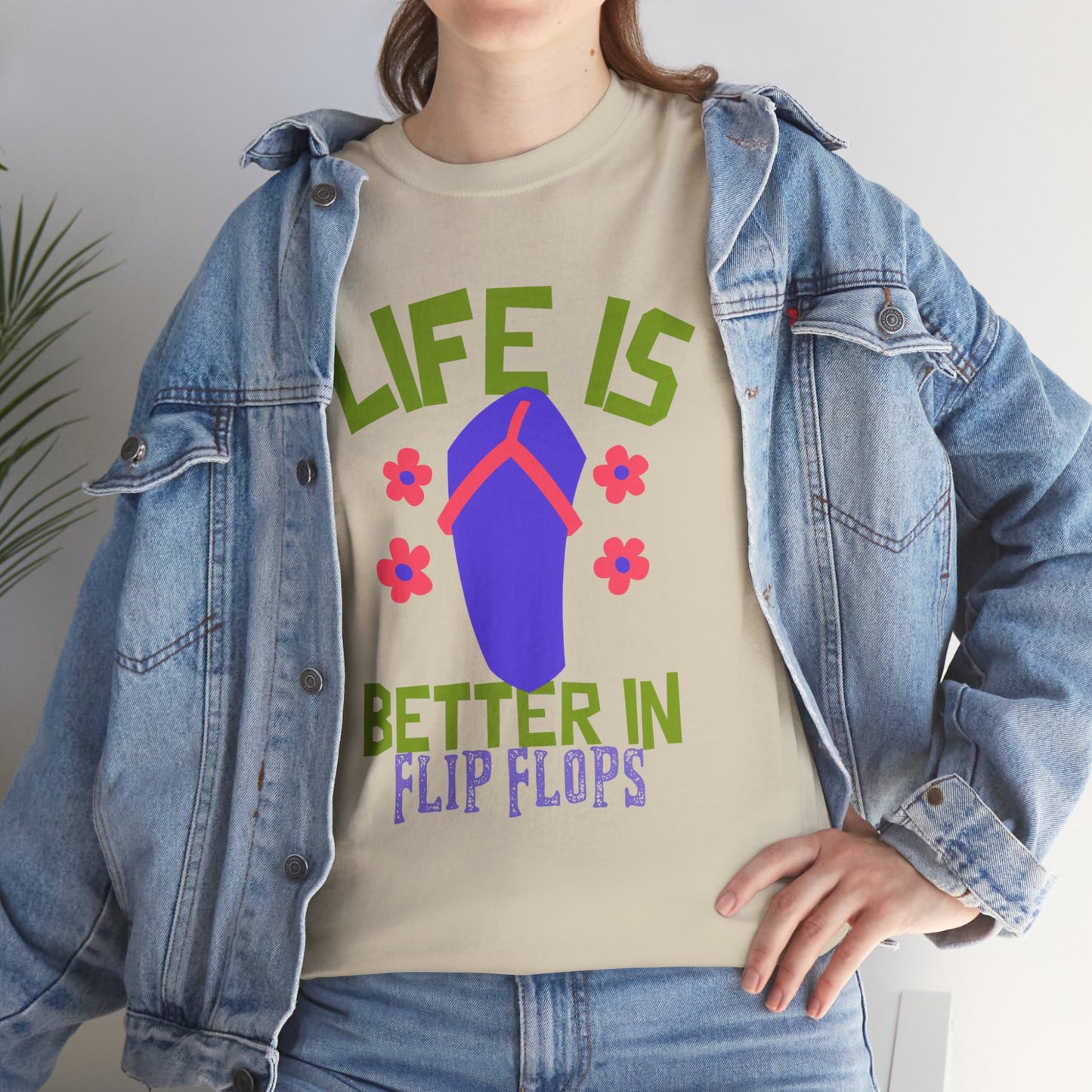 Life Is Better in Flip Flops Women 's Cotton Tee